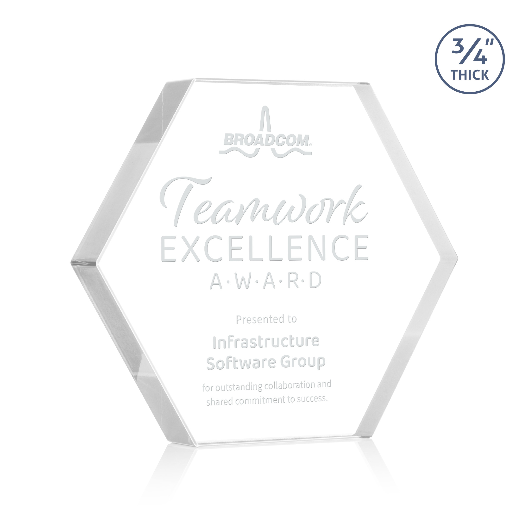 Deep Etch, Clear, 6.875" x 6" x 0.75"