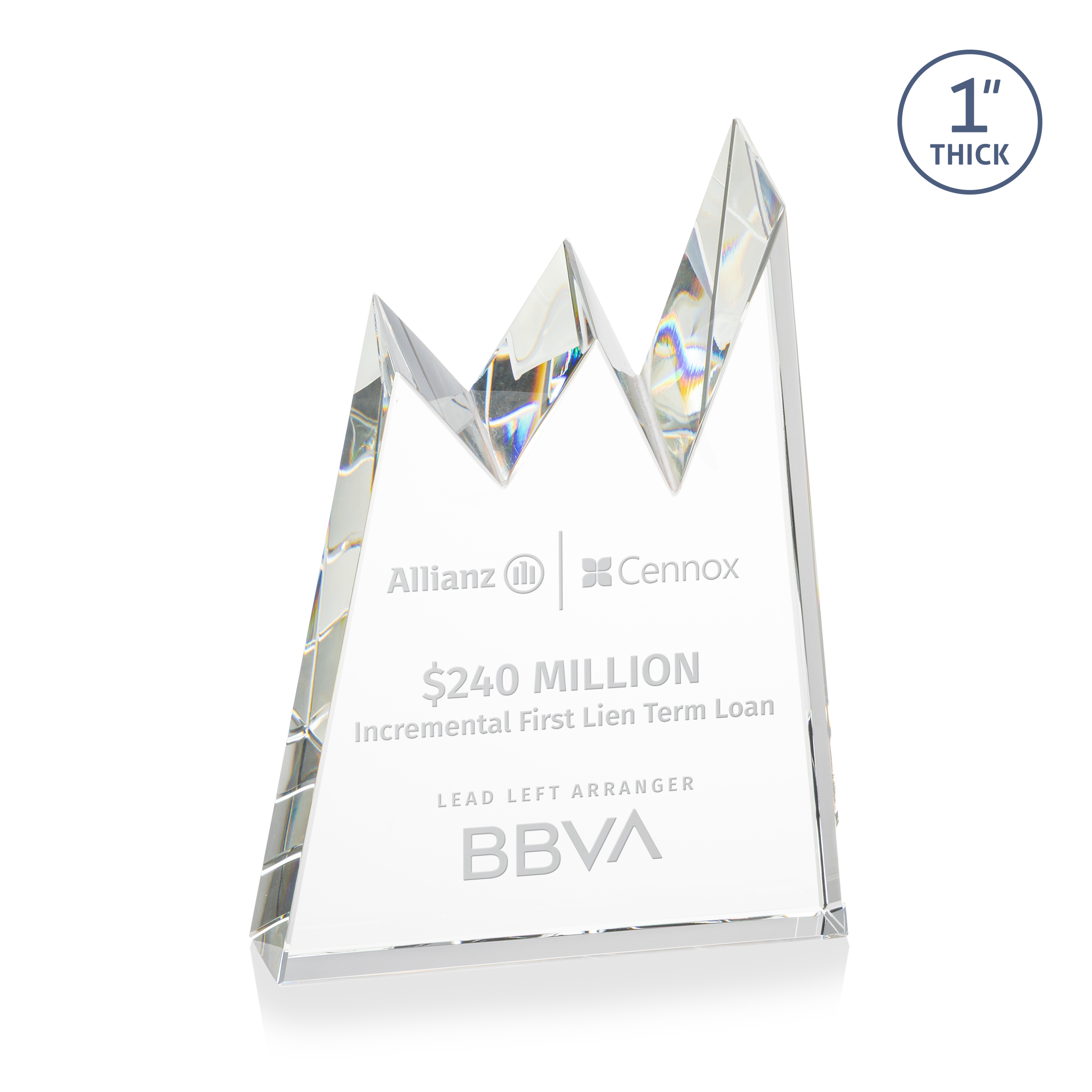 Deep Etch, Clear, 5" x 7" x 1.125"