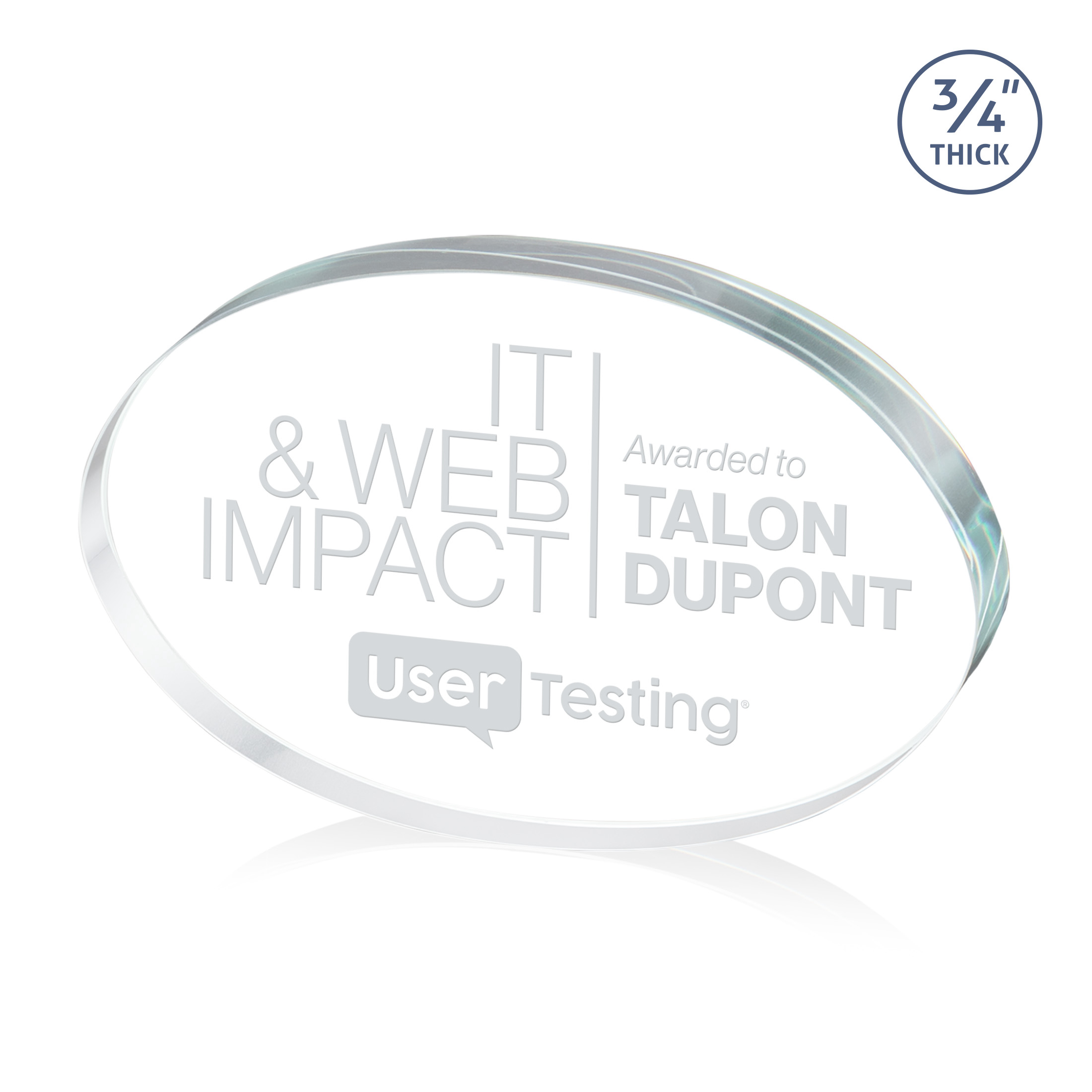 Deep Etch, Clear, 6" x 4" x 0.75"