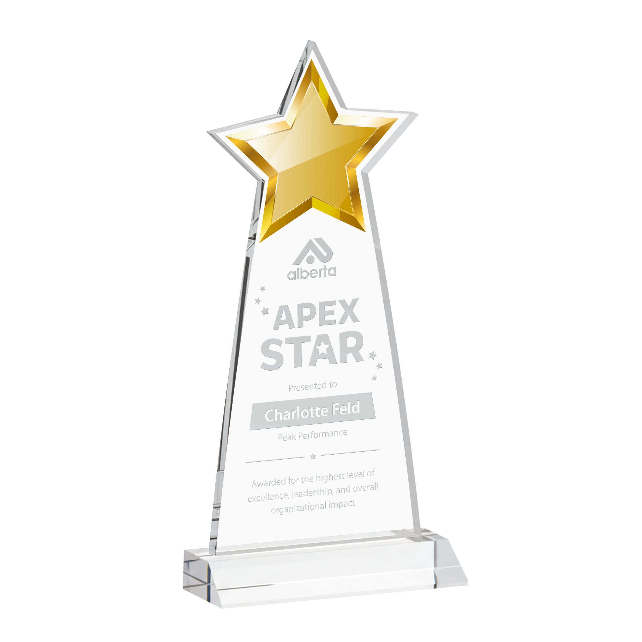 Deep Etch, Front Mitered base, Clear, 6" x 11.75" x 3"