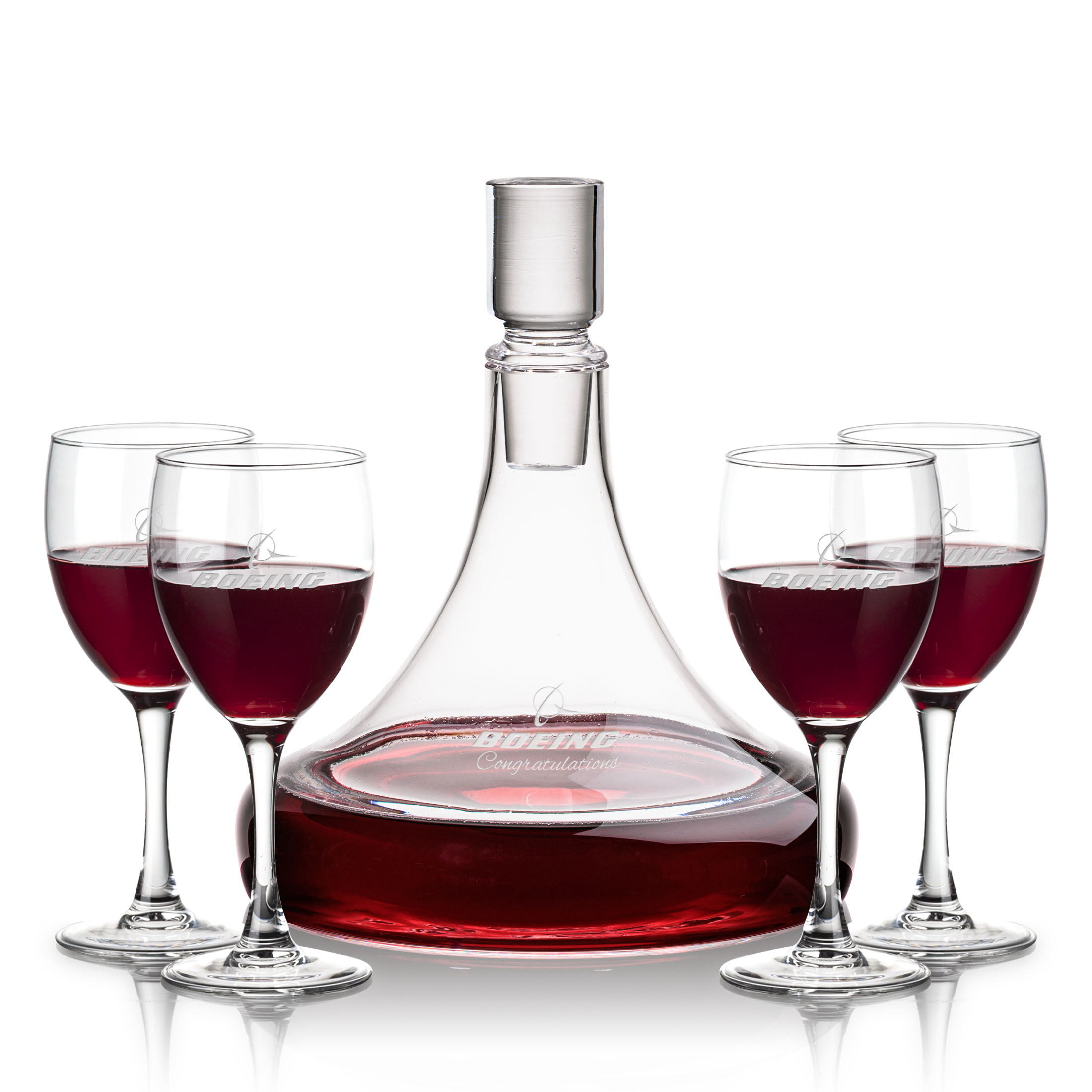 Decanter Stemmed Set, Carberry Set, Decanter & 4 Wine