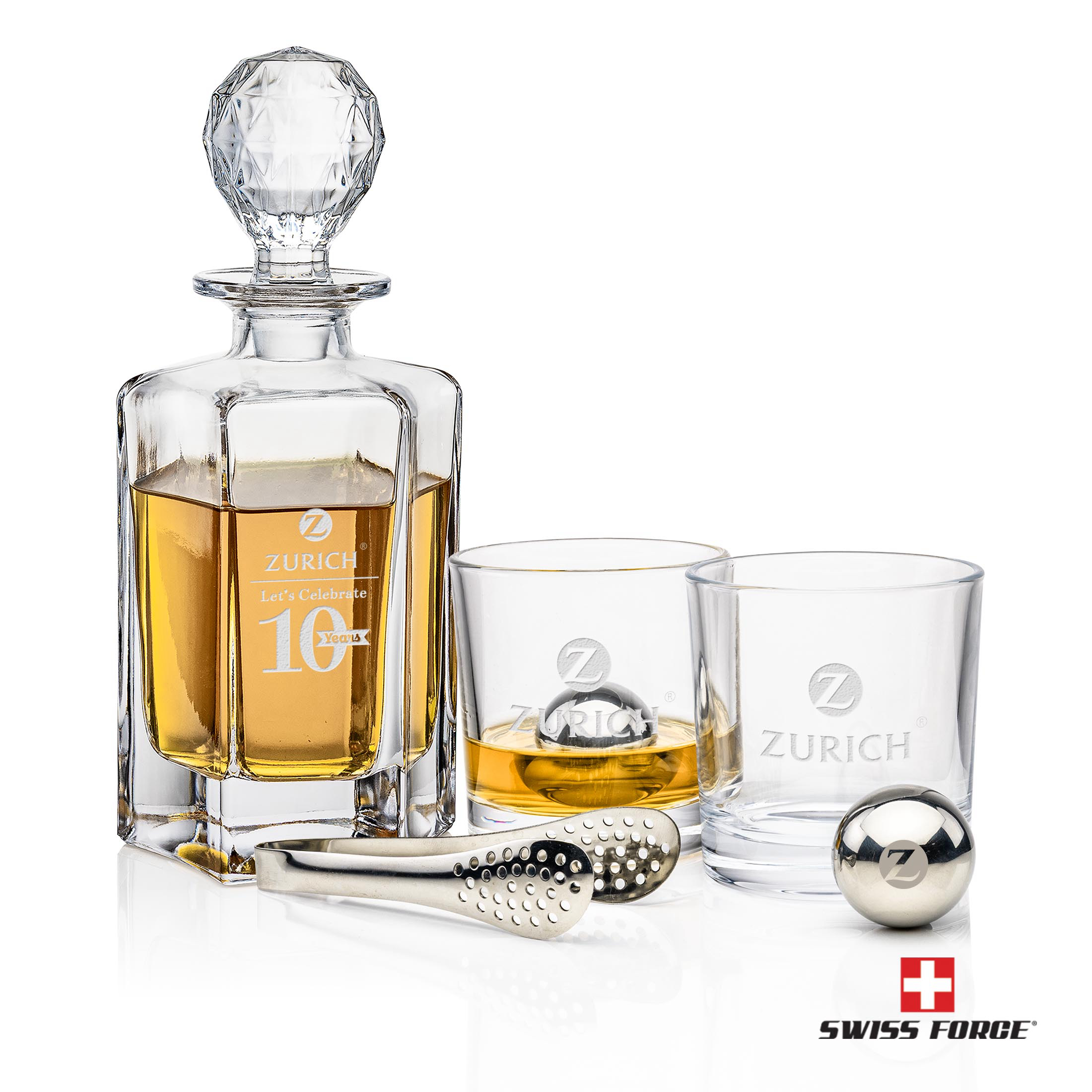 Whiskey Ball Set, Deep Etch