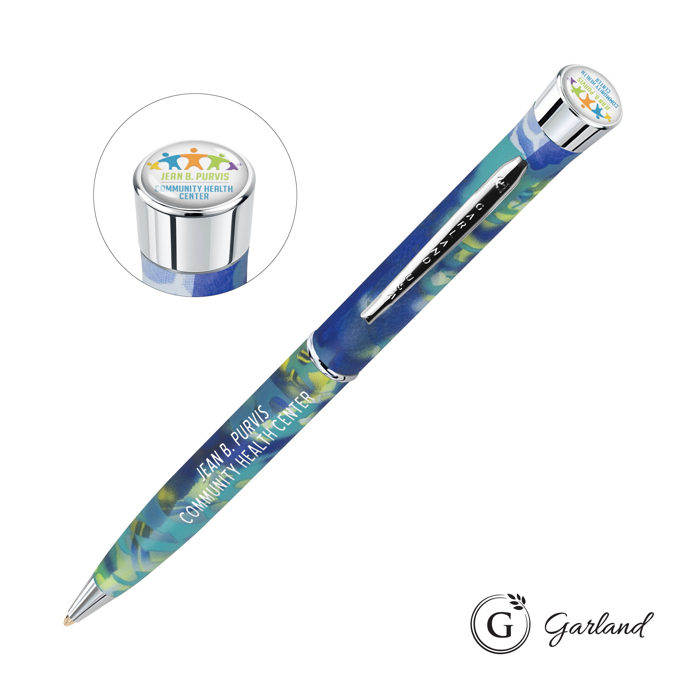 Custom, Ballpoint, Chrome, Ocean / Chrome