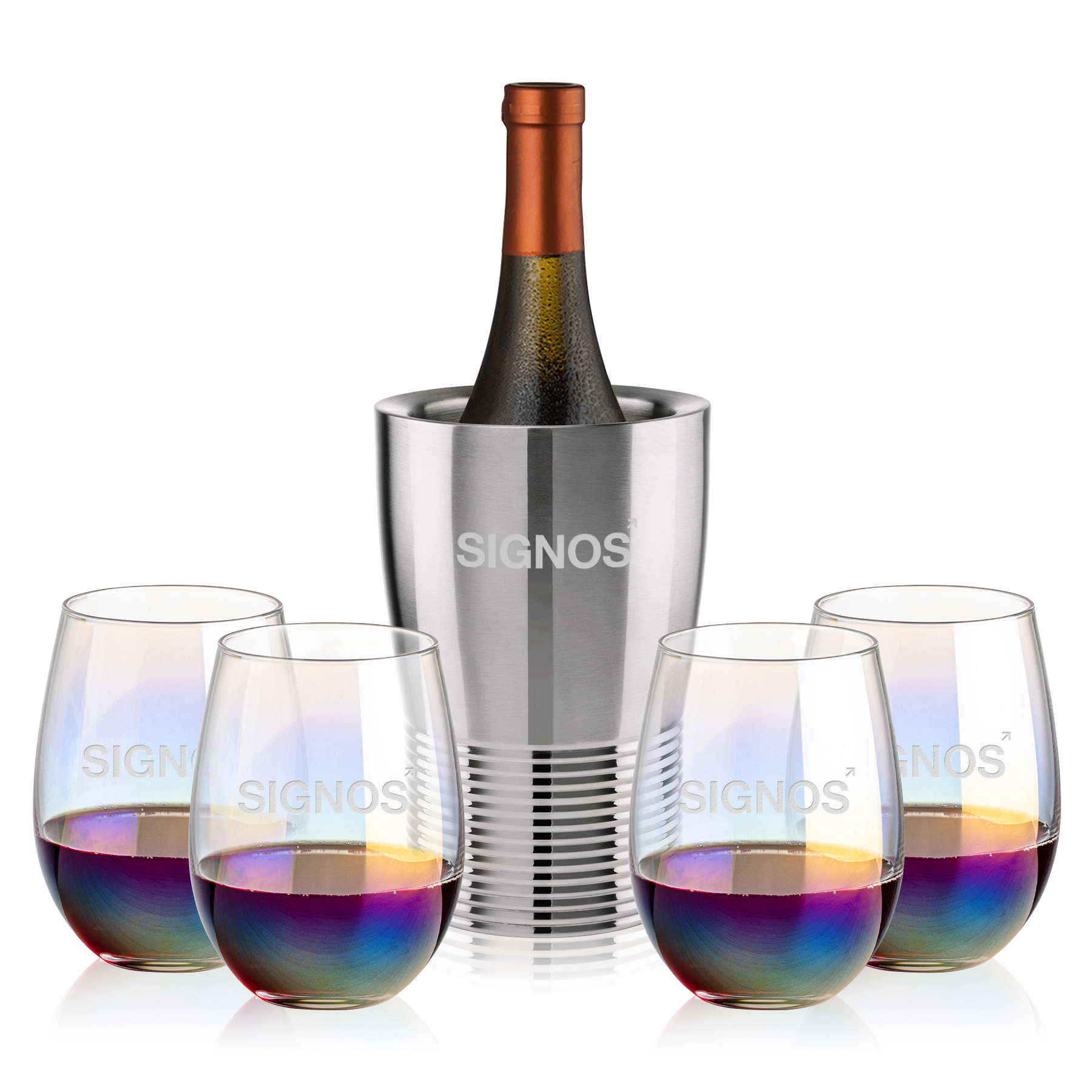 Wine Cooler Stemless Set, Miami Set, Set of 5
