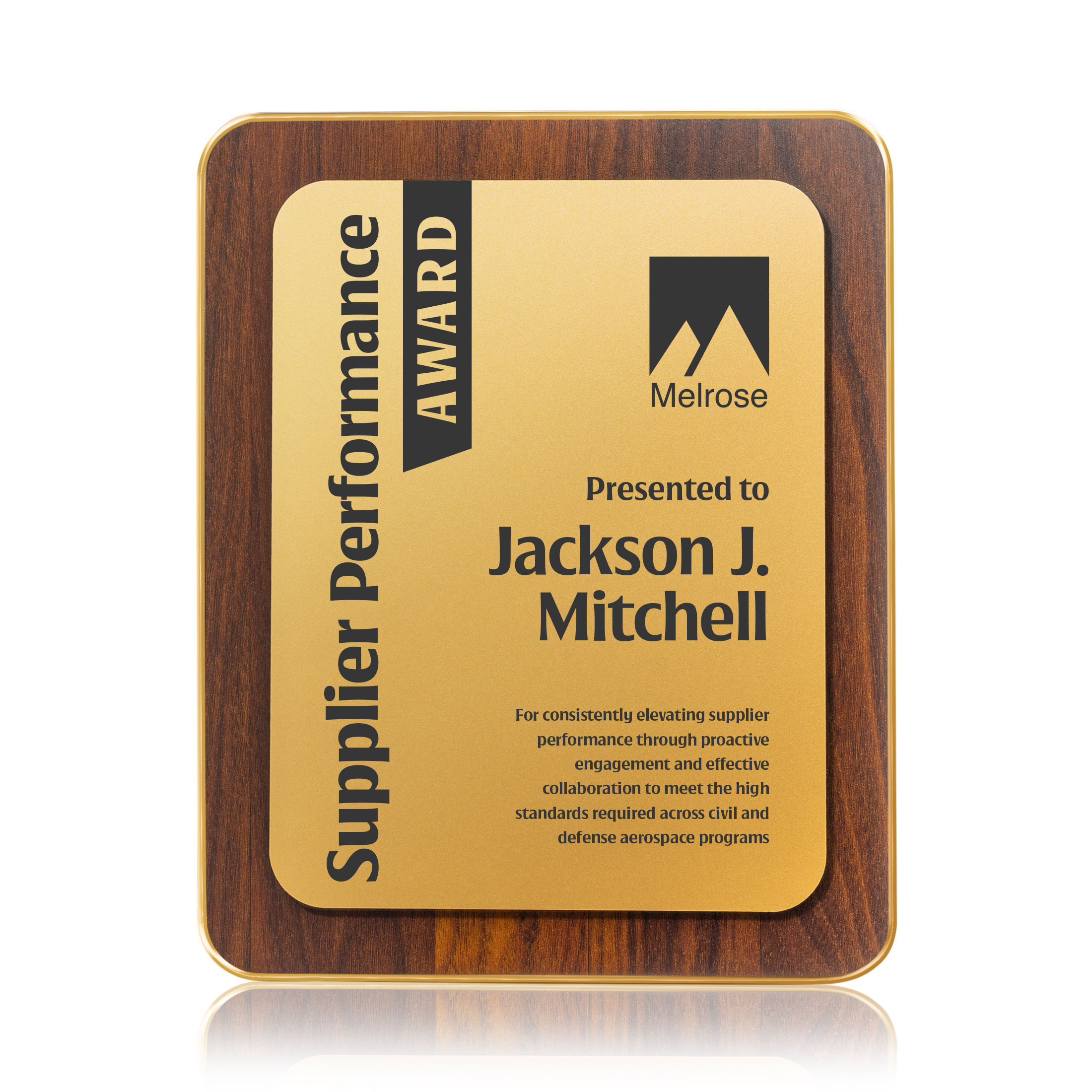 1 Color, 1 Location Imprint, Gold, 8" x 10"