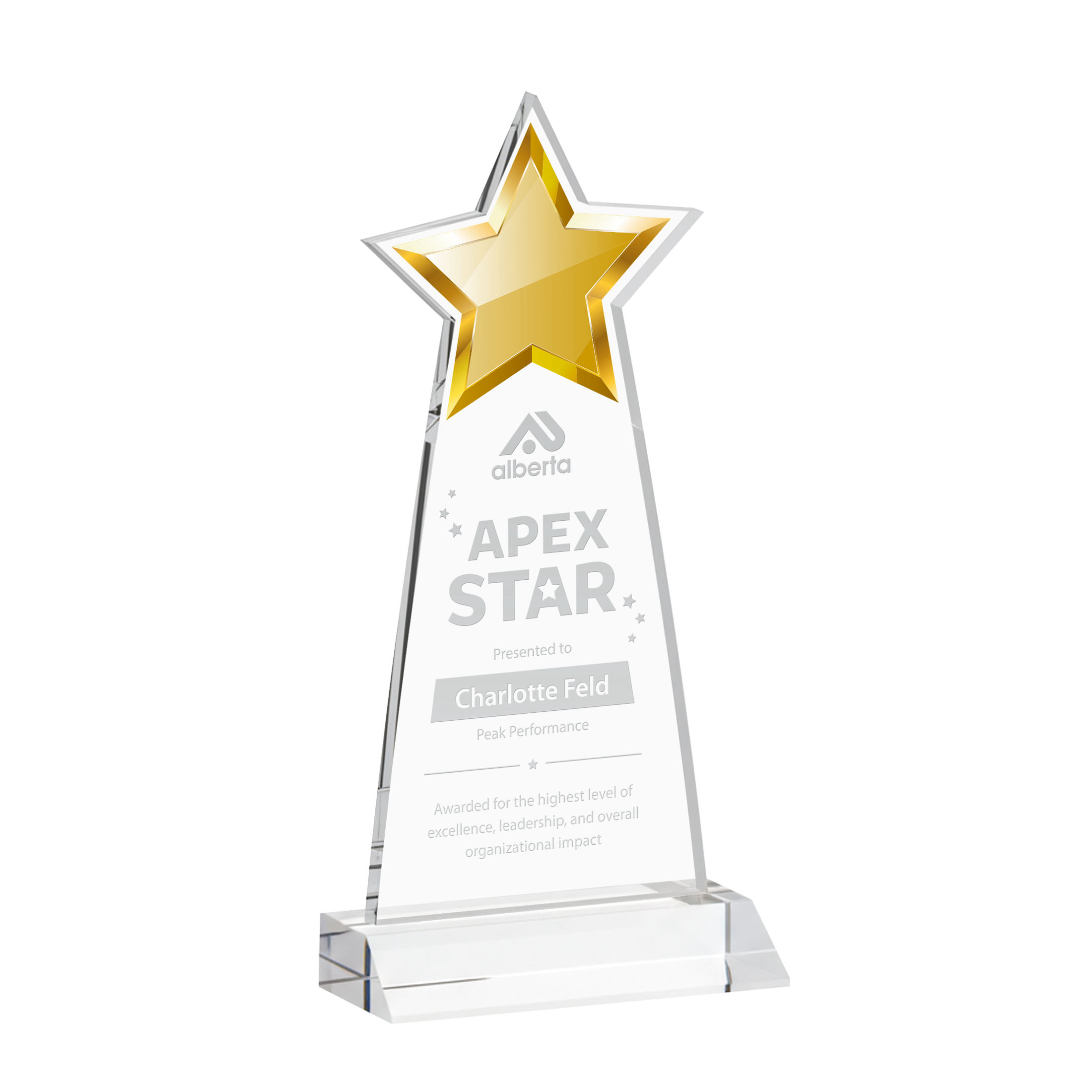 Deep Etch, Front Mitered base, Clear, 5" x 9.75" x 3"