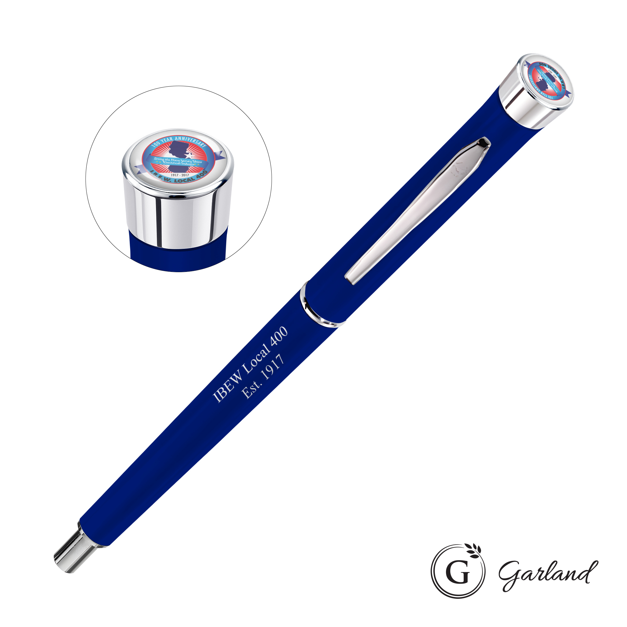 Custom, Mechanical Pencil, Chrome, Matte Blue / Chrome