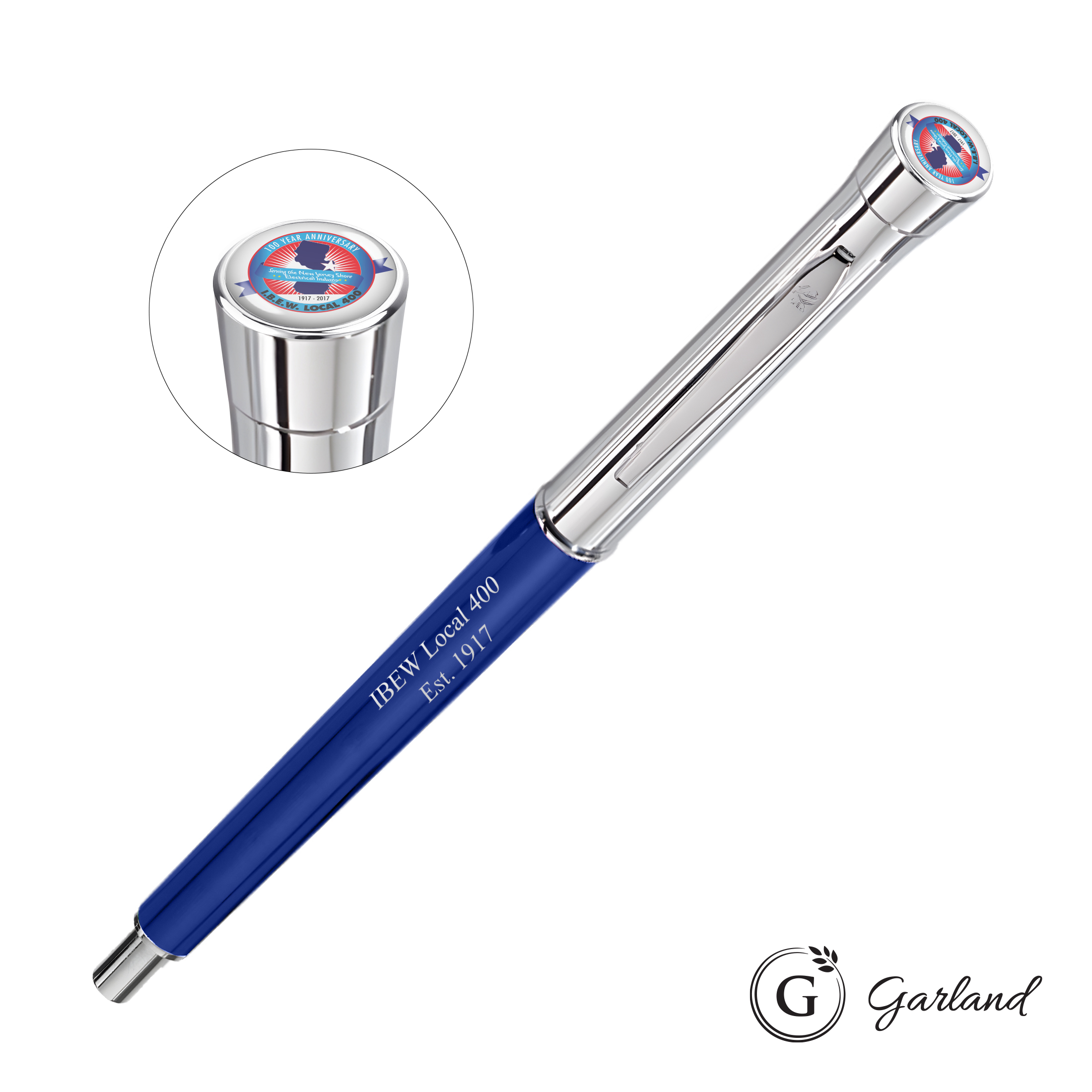 Custom, Mechanical Pencil, Chrome, Blue / Chrome