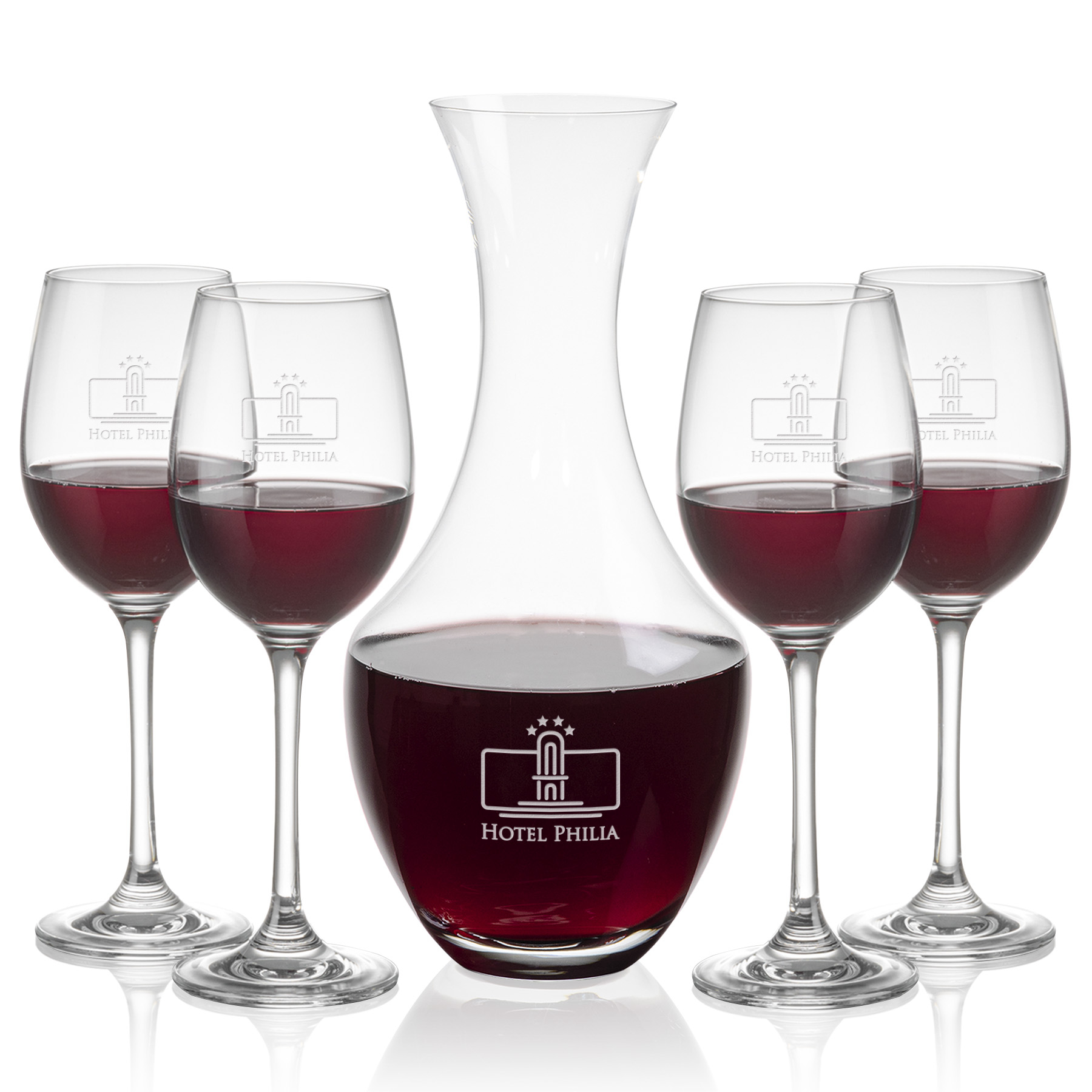 Stemmed Set, Burlington Wine Set, Carafe & 4 Wine