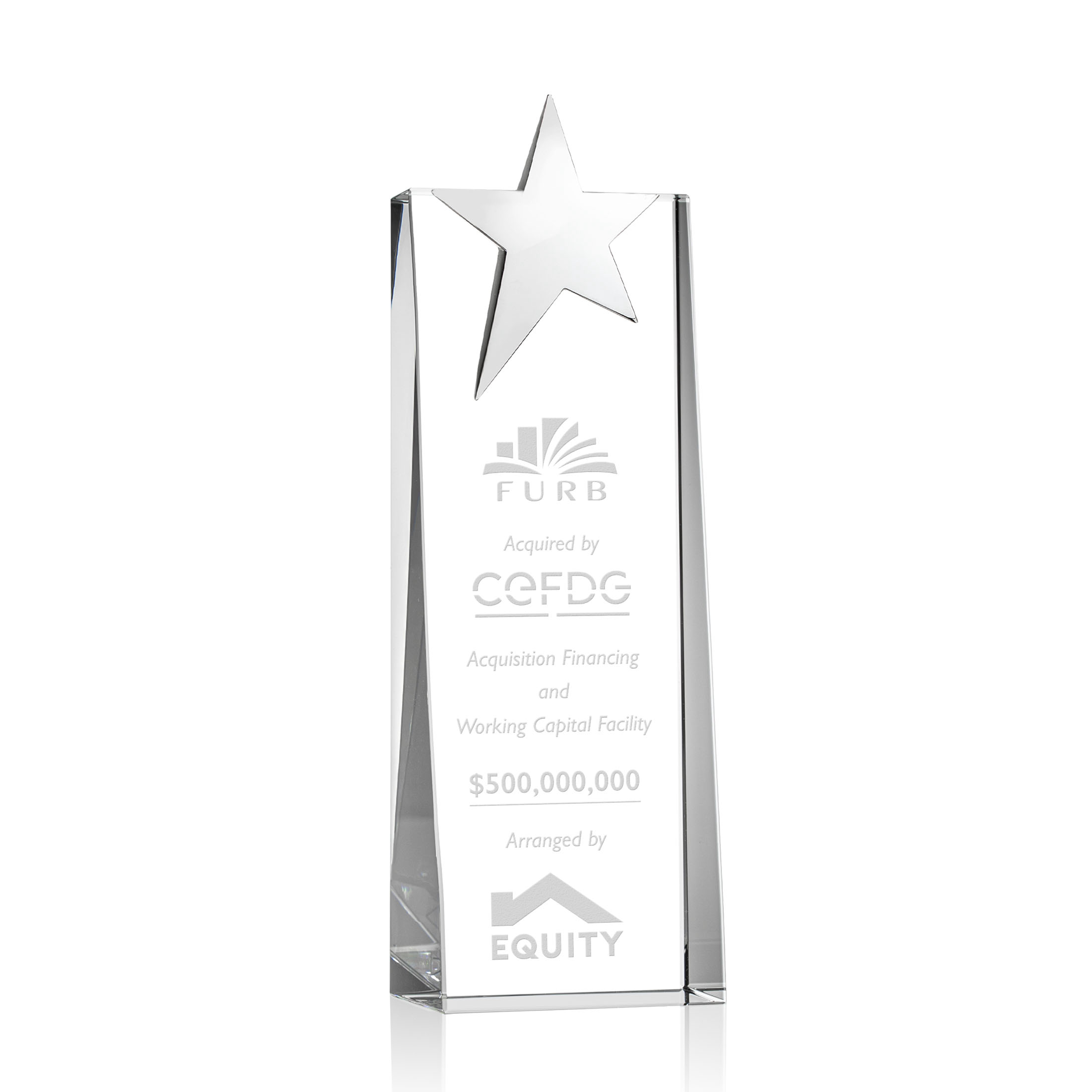 Deep Etch, No Base, Silver, 2.75" x 9" x 2"