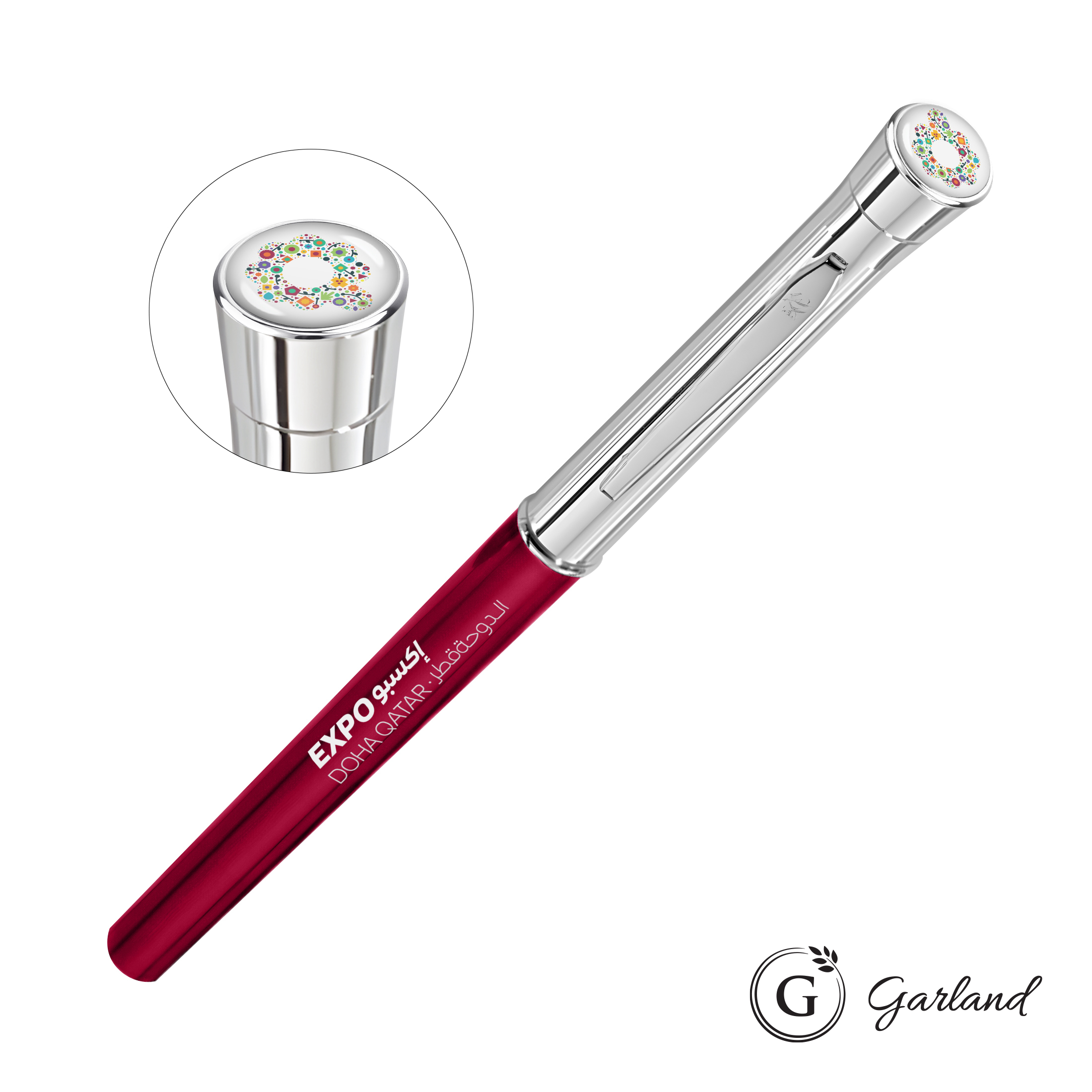 Custom, Felt Tip, Chrome, Burgundy / Chrome
