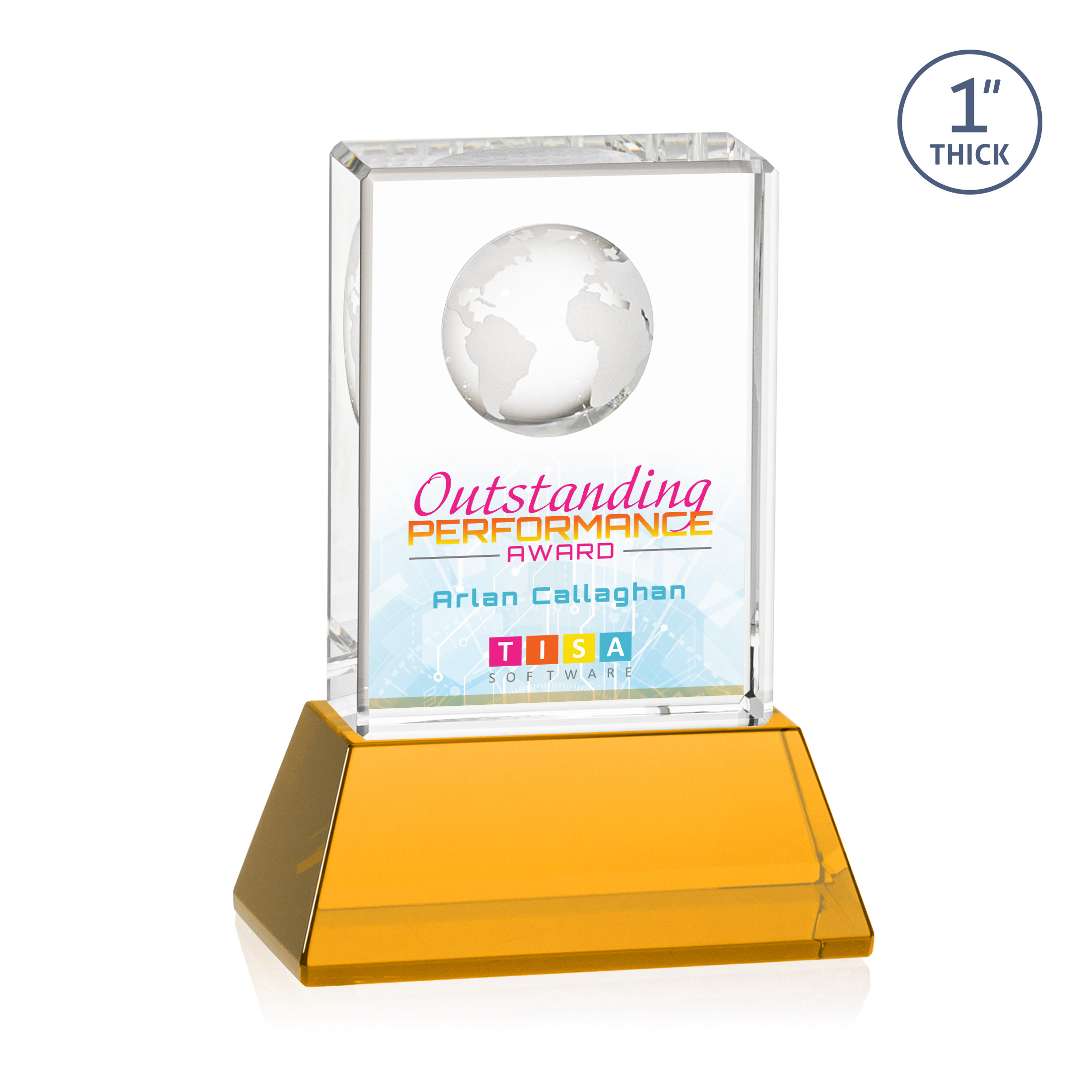 Ambassador VividPrint™ Award on Base - Amber 6