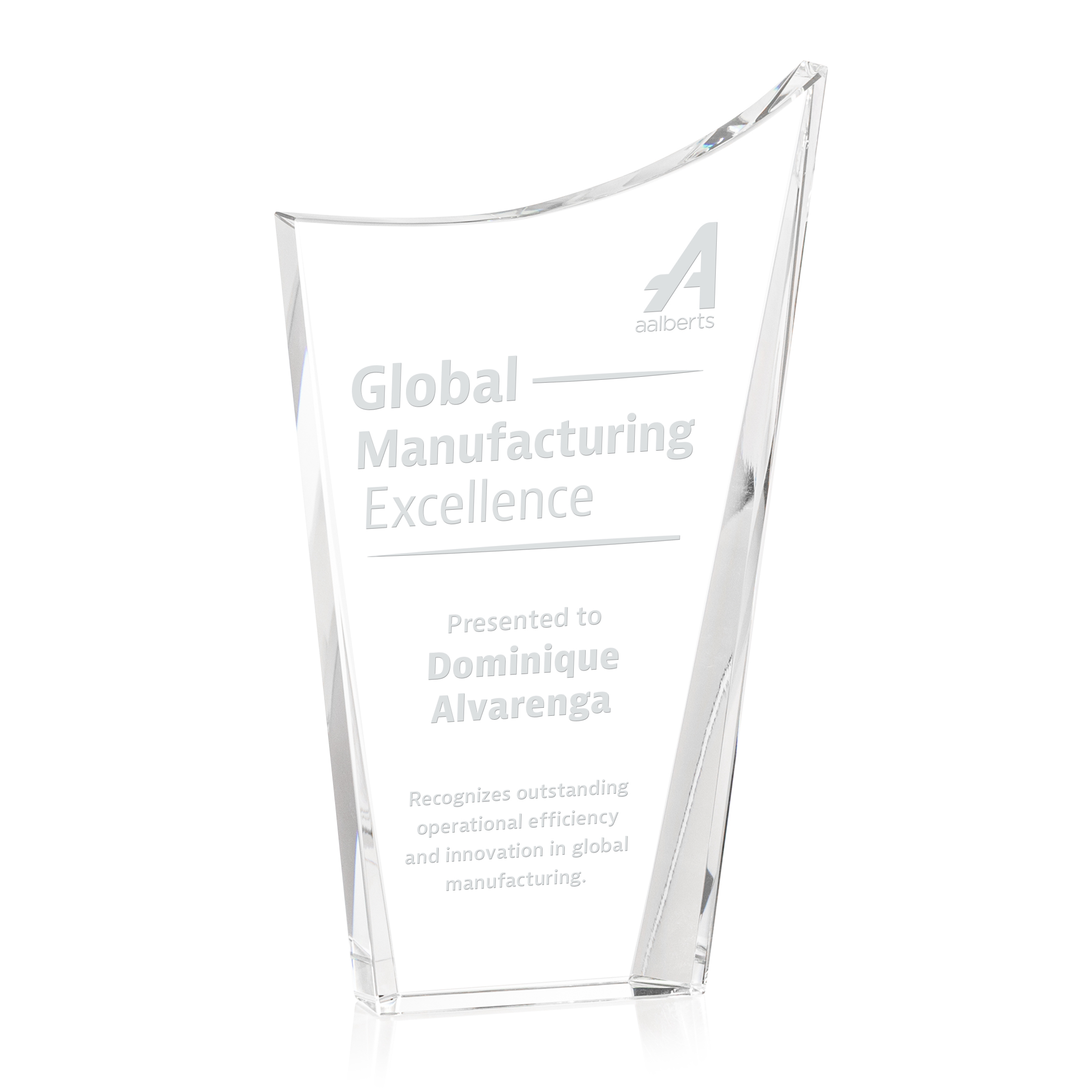 Deep Etch, No Base, Clear, 5.25" x 9" x 1.125"