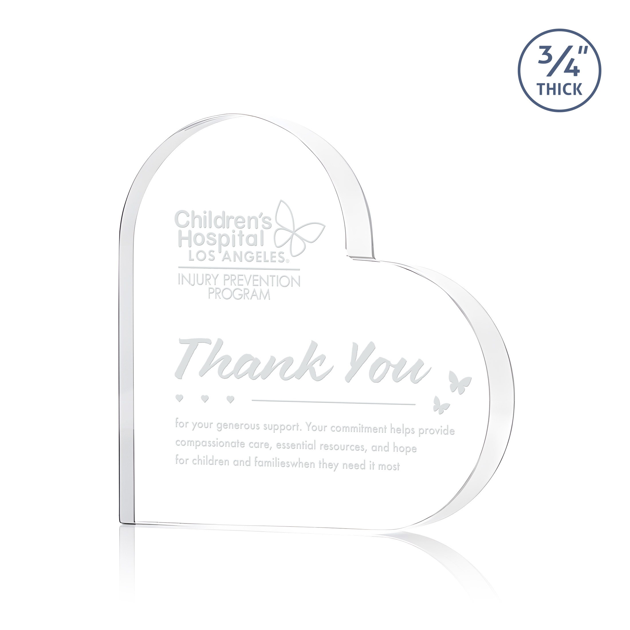 Deep Etch, Clear, 4" x 4" x 0.75"