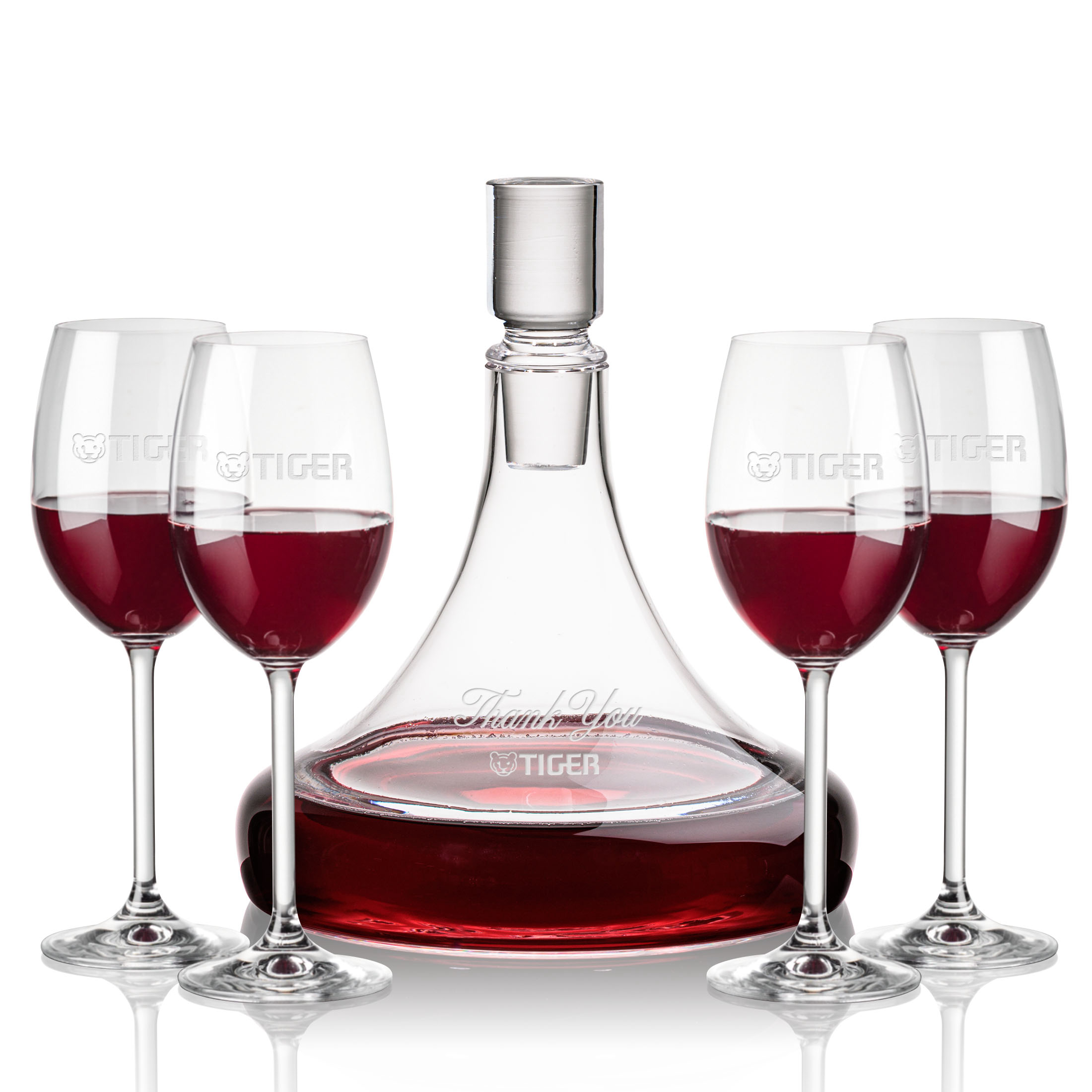 Decanter Stemmed Set, Naples Set, Decanter & 4 Wine
