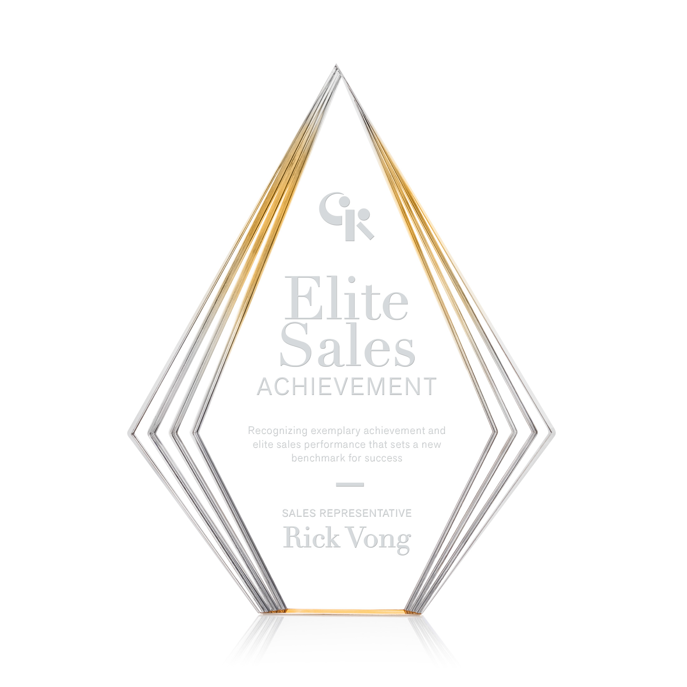 Laser Engraving, Gold, 7.25" x 9.5" x 1.125"