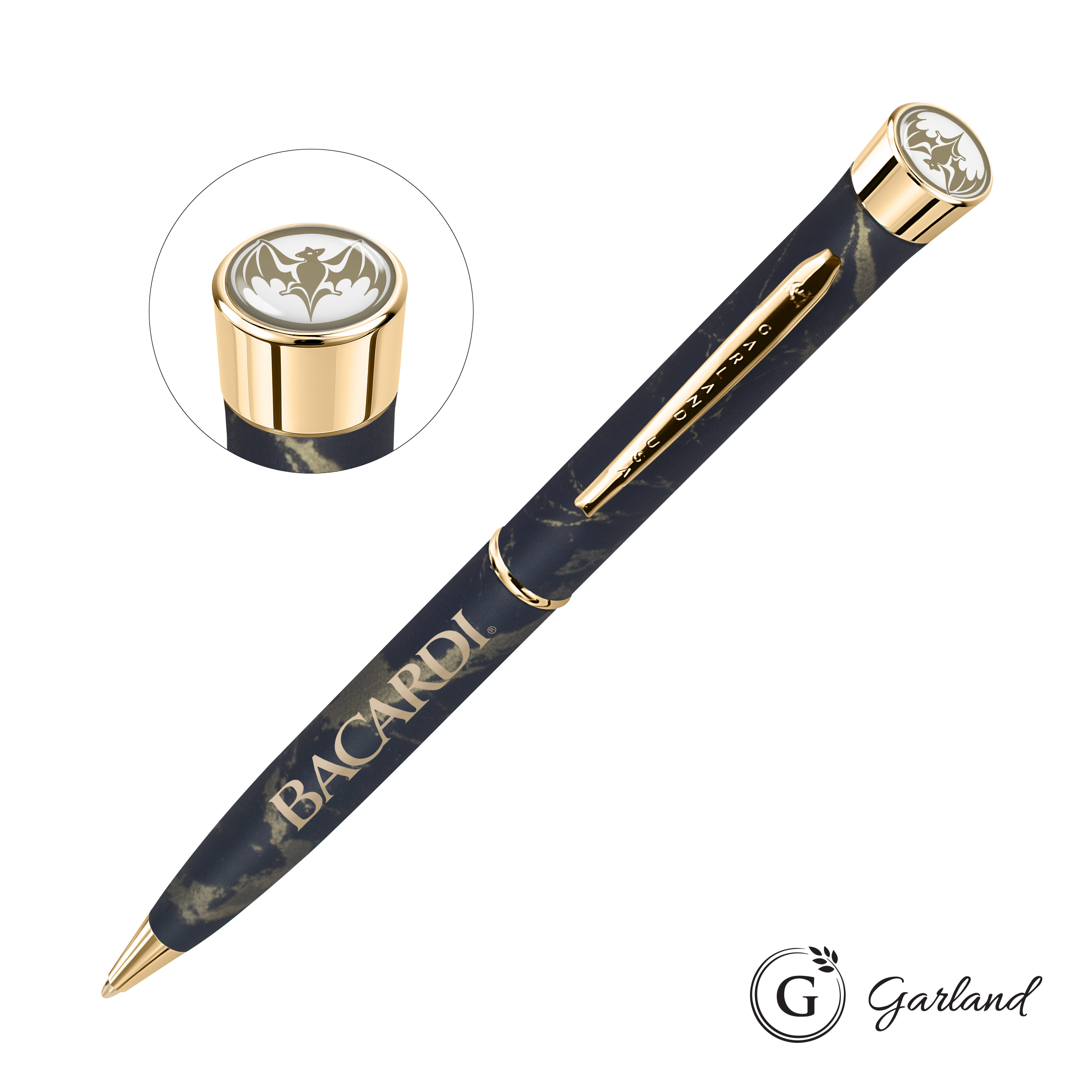 Custom, Ballpoint, Gold, Gold Marble / Gold