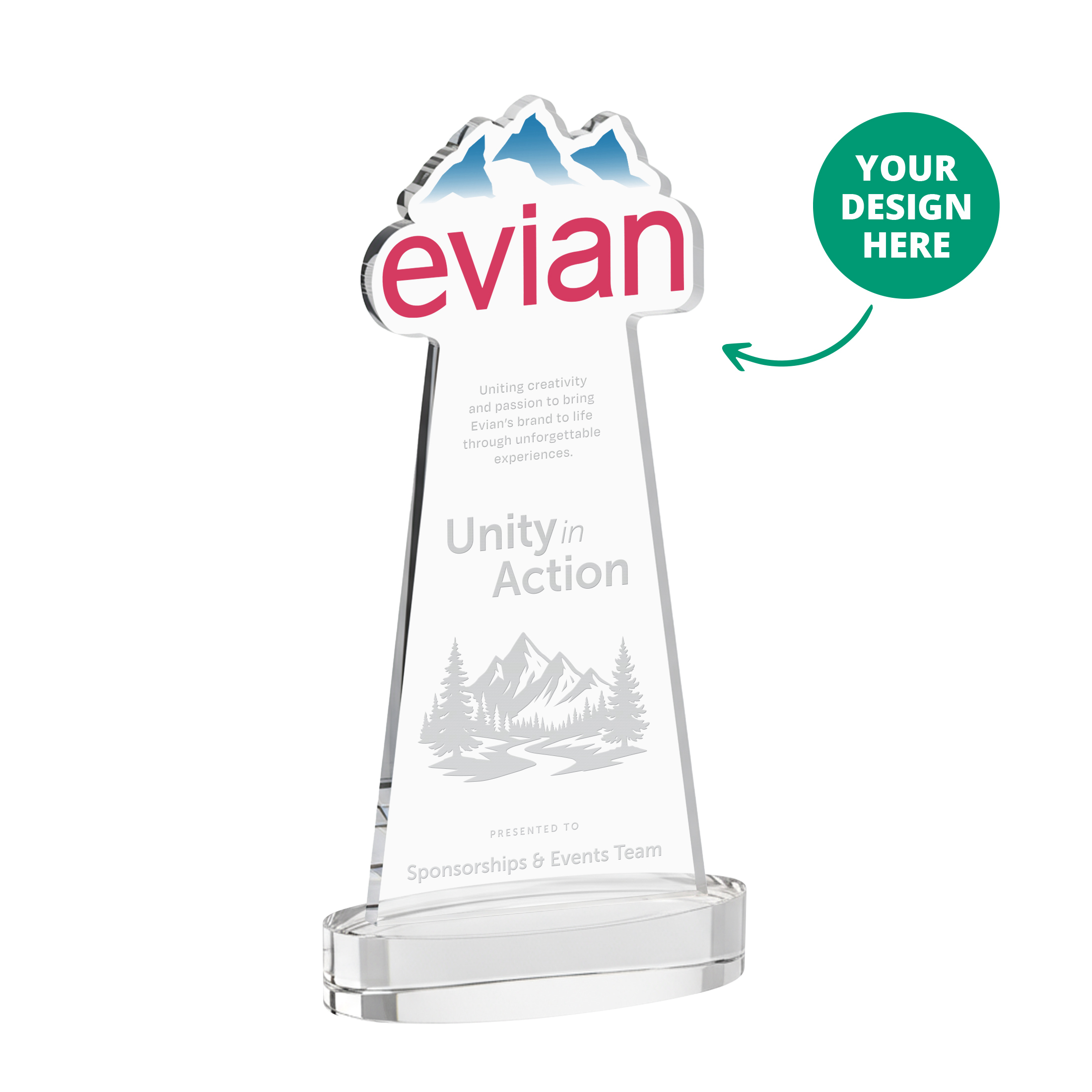 Ocean (12-14 Weeks), Deep Etch, Alberton base, Clear, 5" x 10" x 2.75"