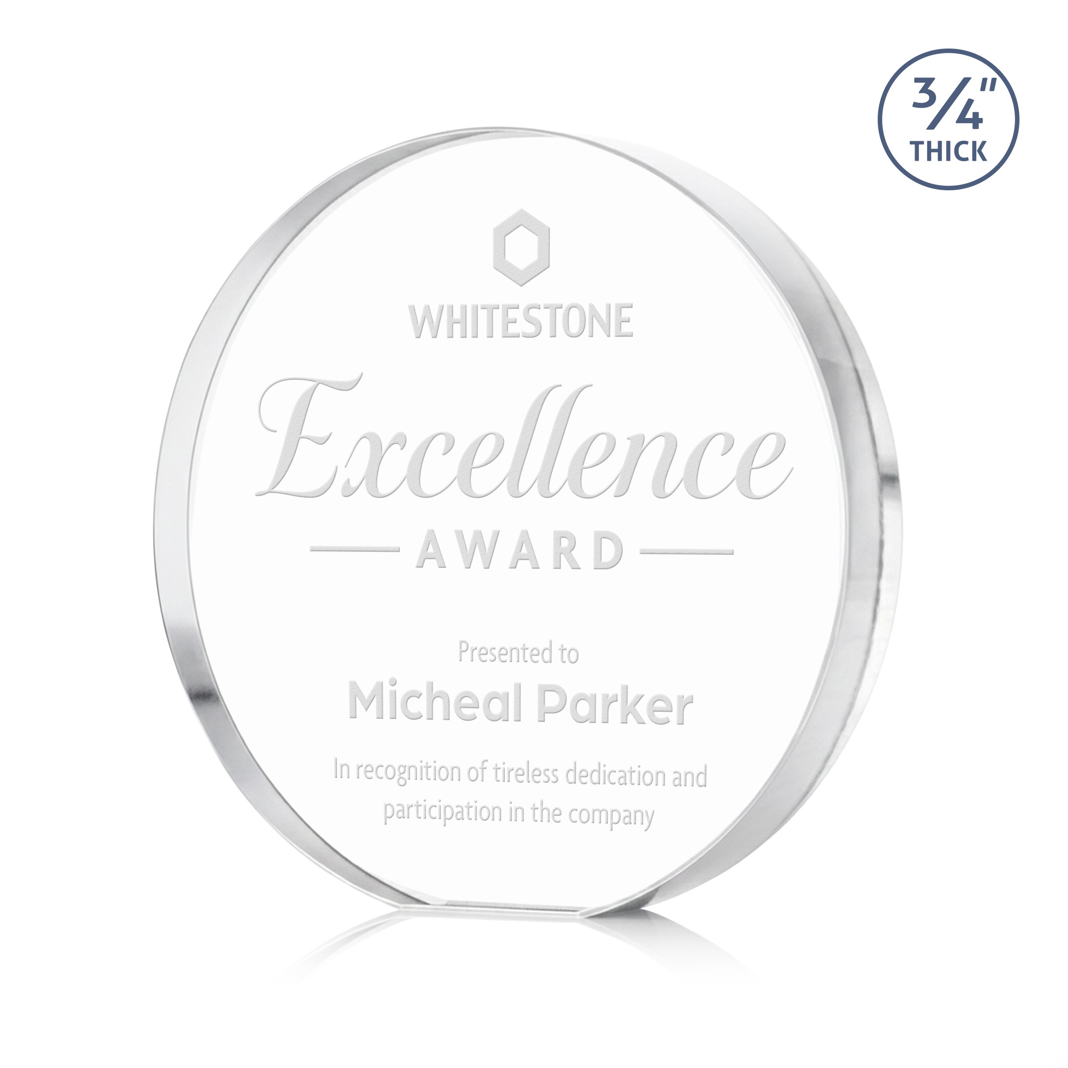 Deep Etch, Clear, 5" x 5" x 0.75"