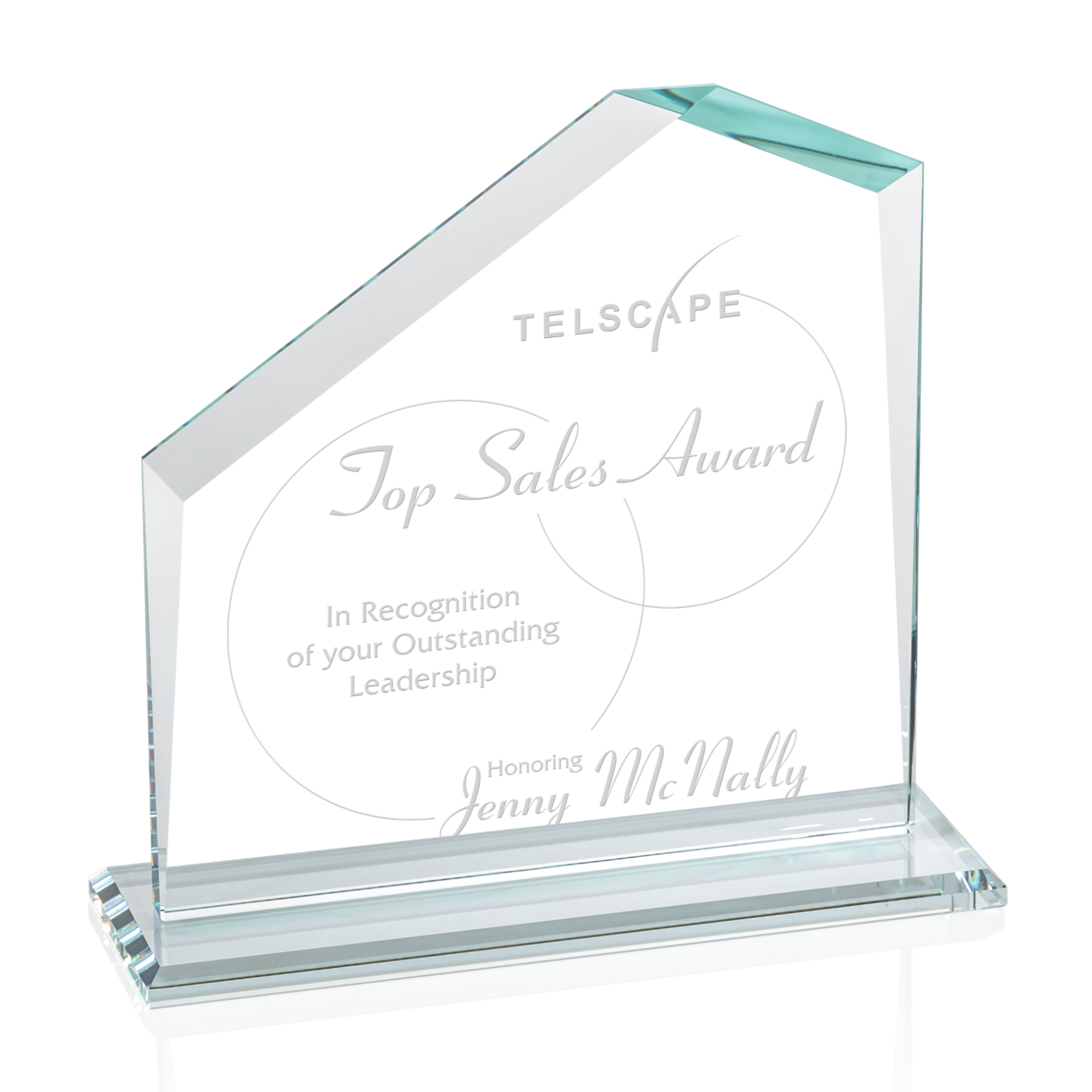 Deep Etch, Standard base, Clear, 11" x 9.5" x 3"