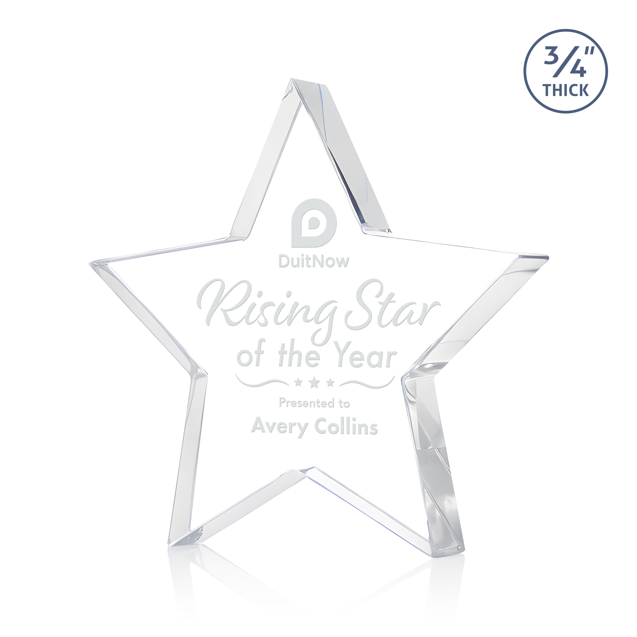 Deep Etch, Clear, 6.25" x 6" x 0.75"