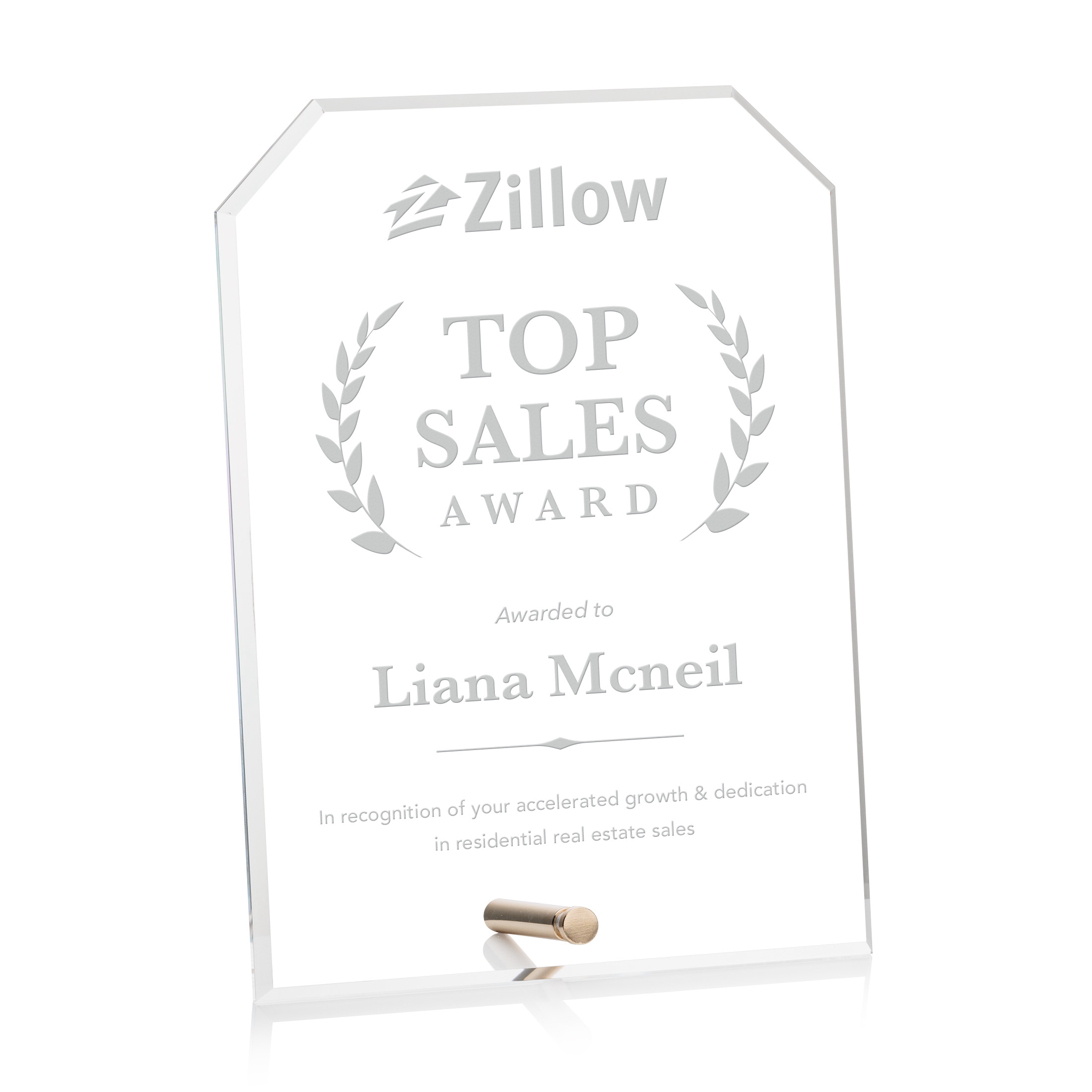 Polaris Clipped Rectangle Award - Gold 16