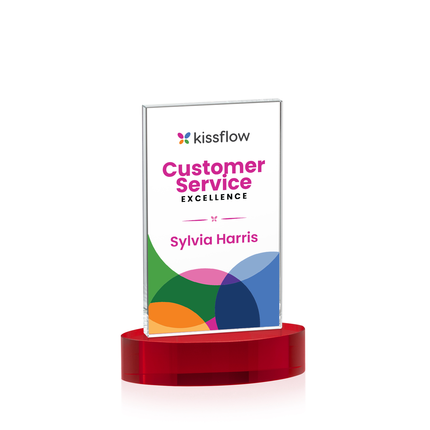 Heathrow VividPrint™ Award on Alberton Base - Red 3