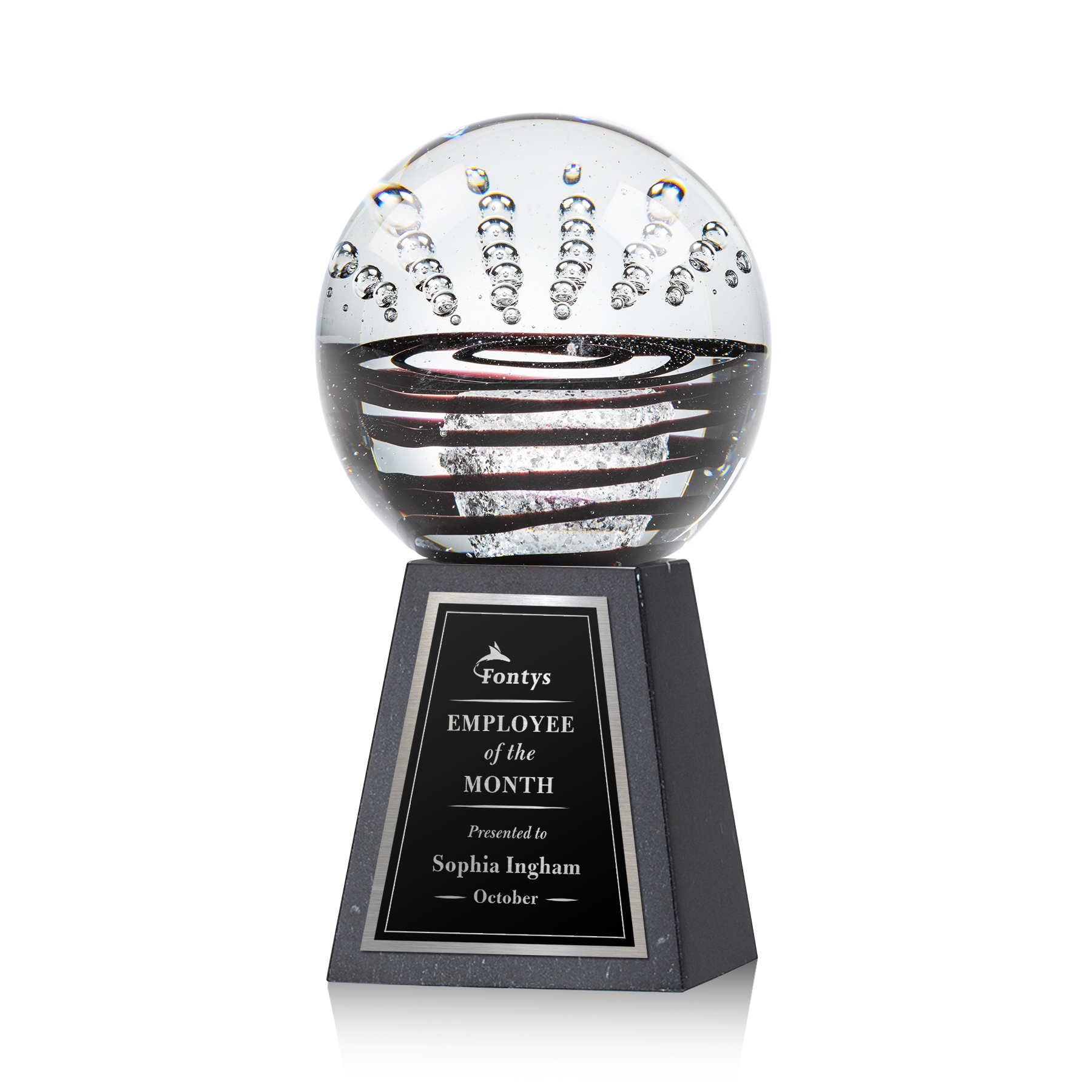 Tall Marble, Black, 4" x 7.5" x 4"