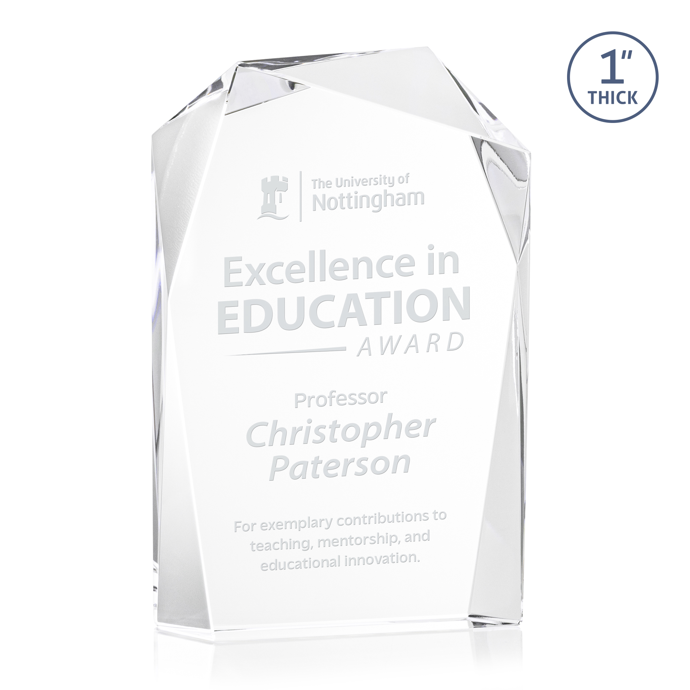 Deep Etch, Clear, 5" x 8" x 1.125"