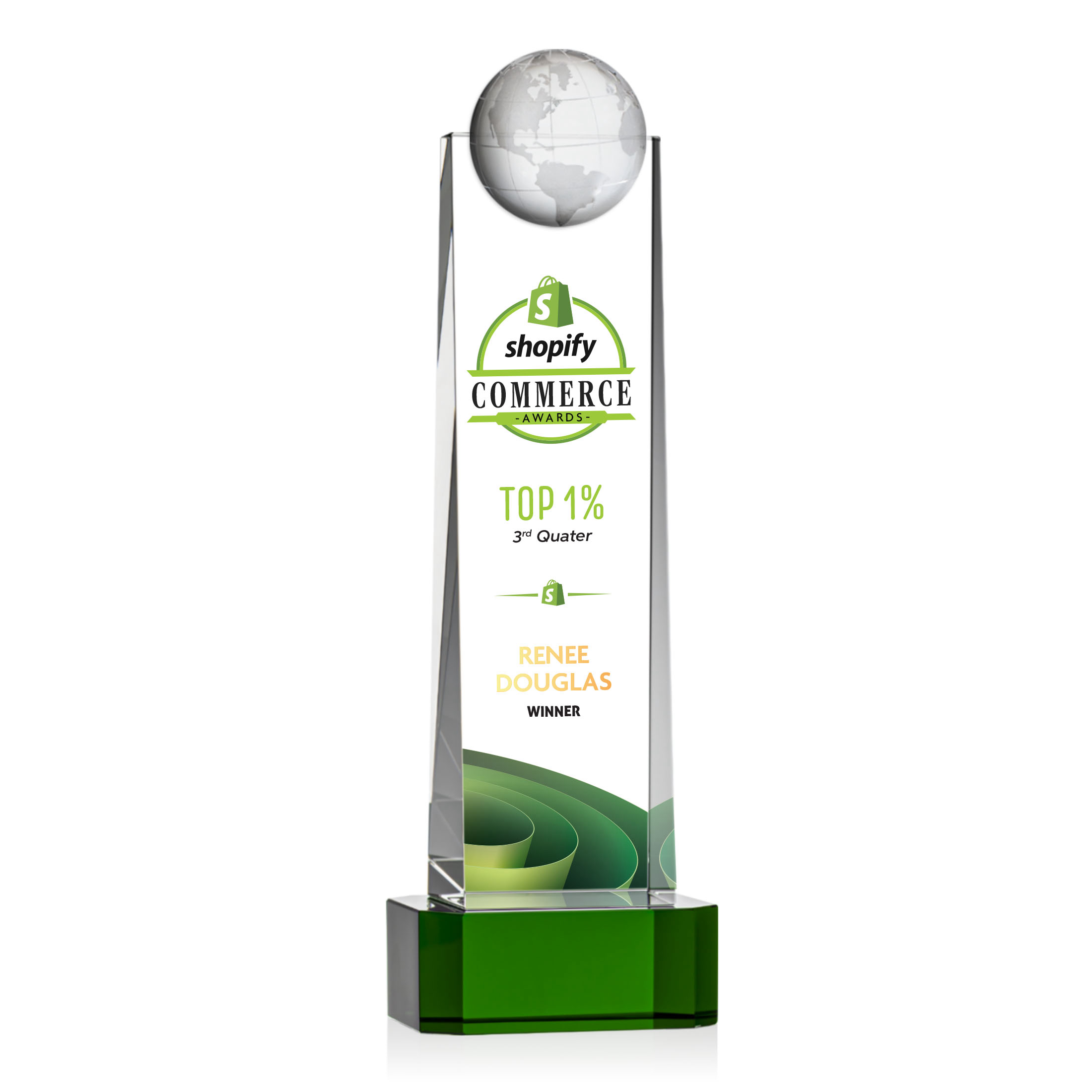 Sherbourne Globe VividPrint™ Award - Green 19