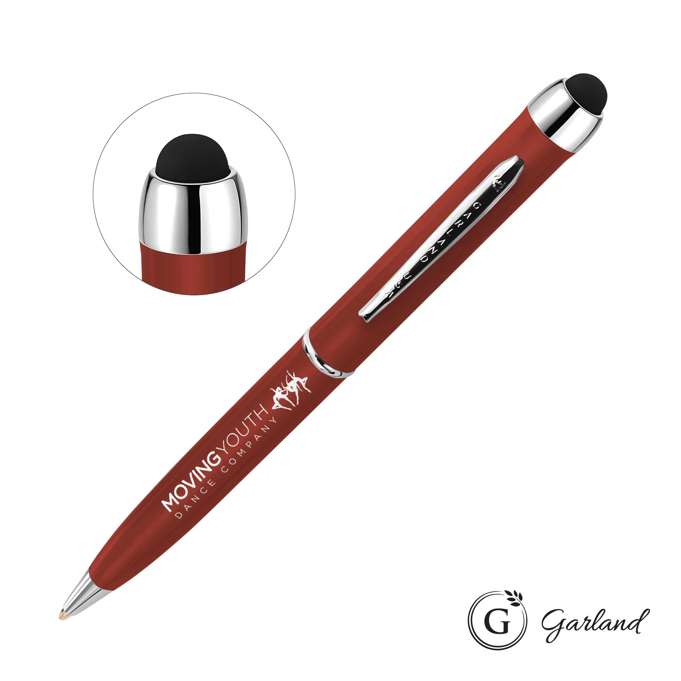 Matte Finish, Ballpoint, Chrome, Matte Burgundy / Chrome
