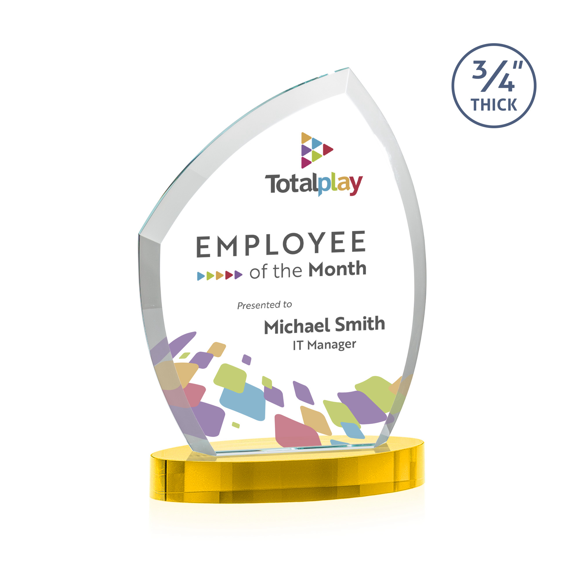 VividPrint™, Alberton base, Gold, 6.375" x 9.25" x 3"