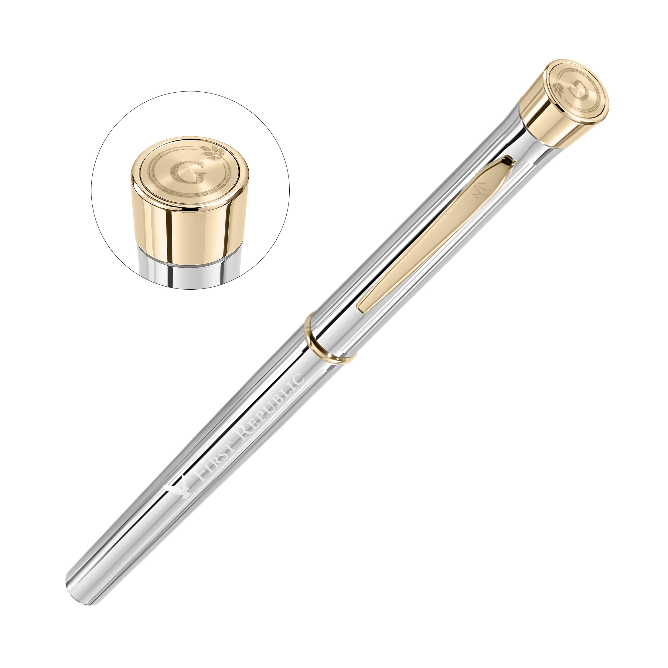 Standard Emblem, Rollerball, Chrome, Chrome / Gold