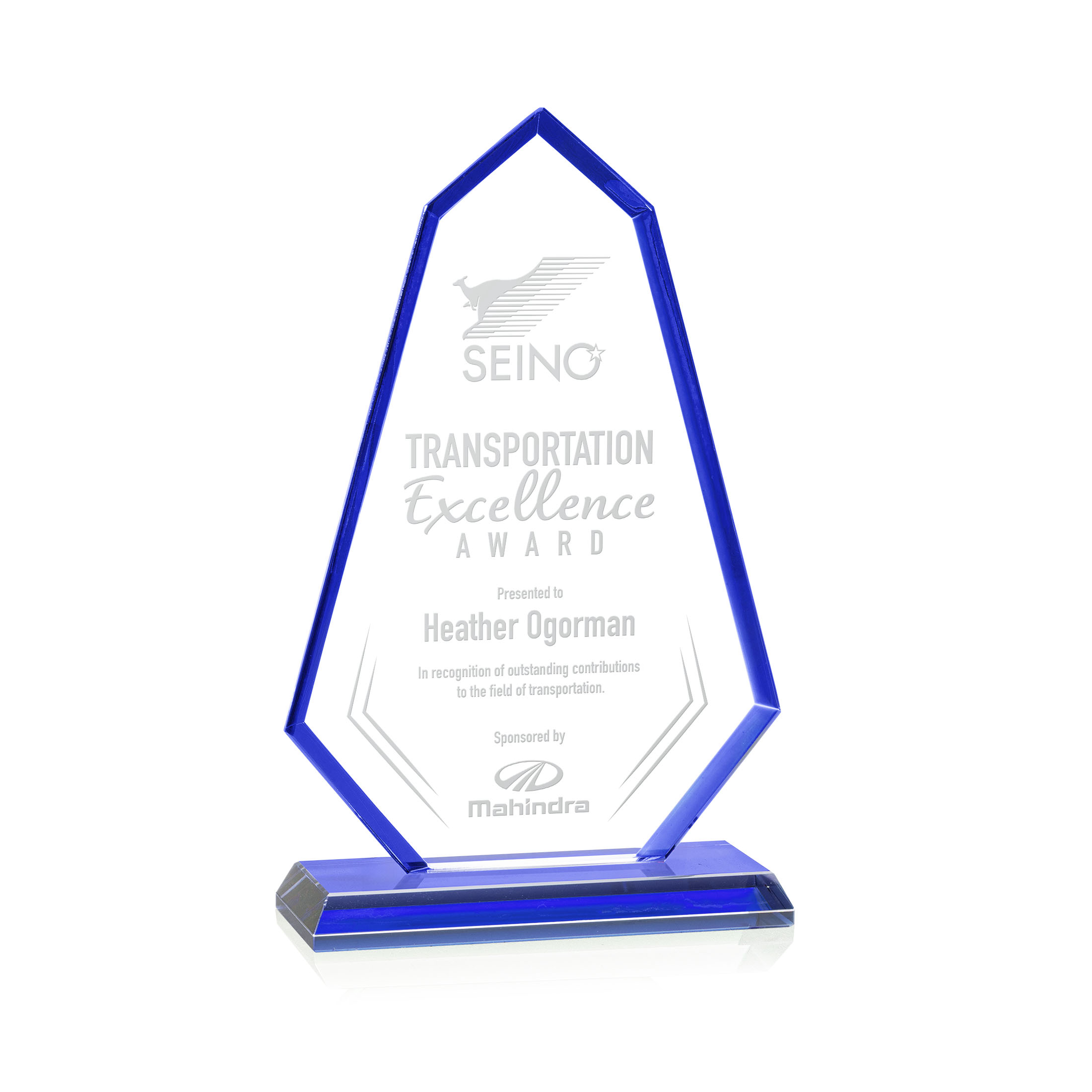 Deep Etch, Blue, 5.375" x 8.5" x 2"