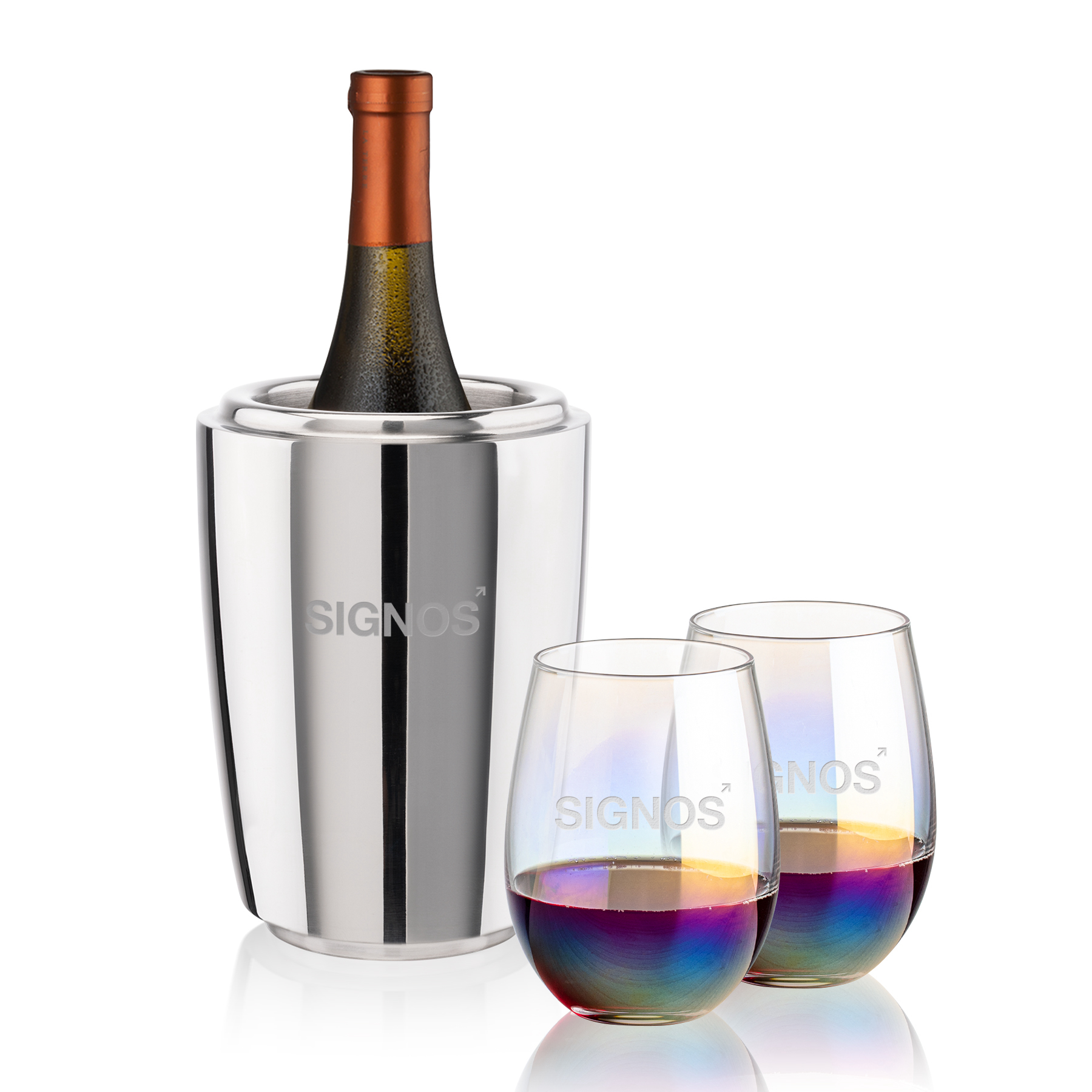 Wine Cooler Stemless Set, Miami Set, Set of 3