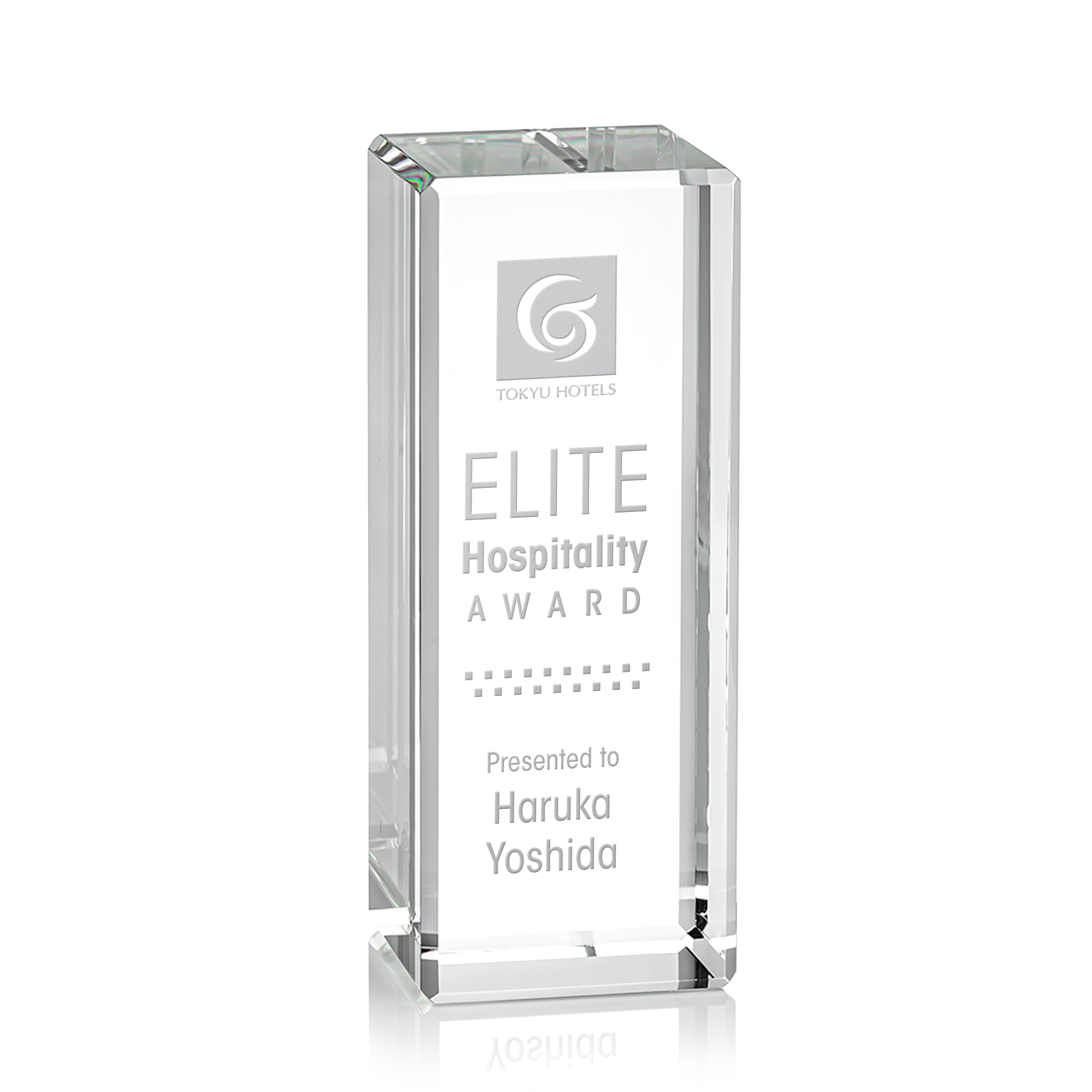 No Base, Deep Etch, Clear, 2.25" x 6" x 2.25"