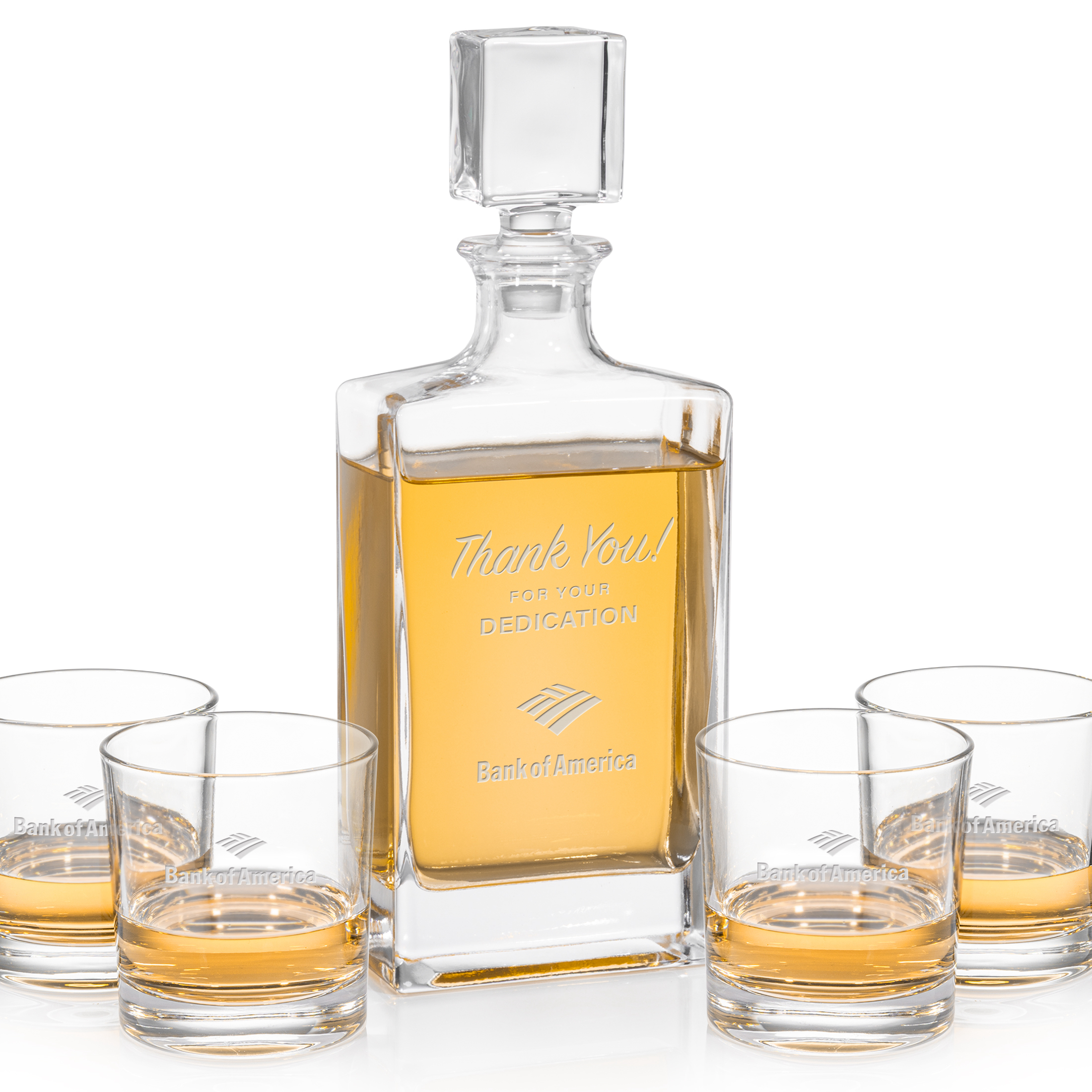 Decanter Set, Deep Etch, Decanter & 4 OTR