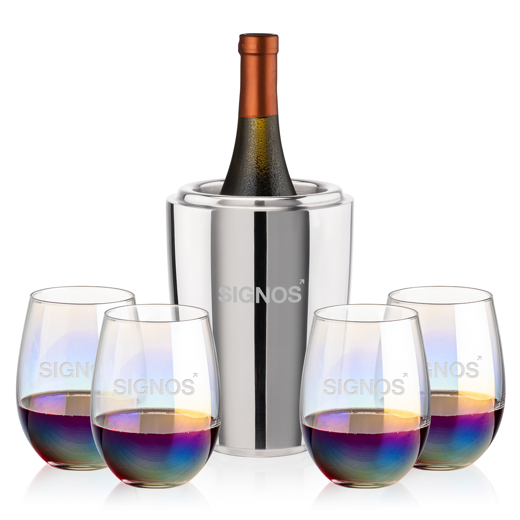 Wine Cooler Stemless Set, Miami Set, Set of 5