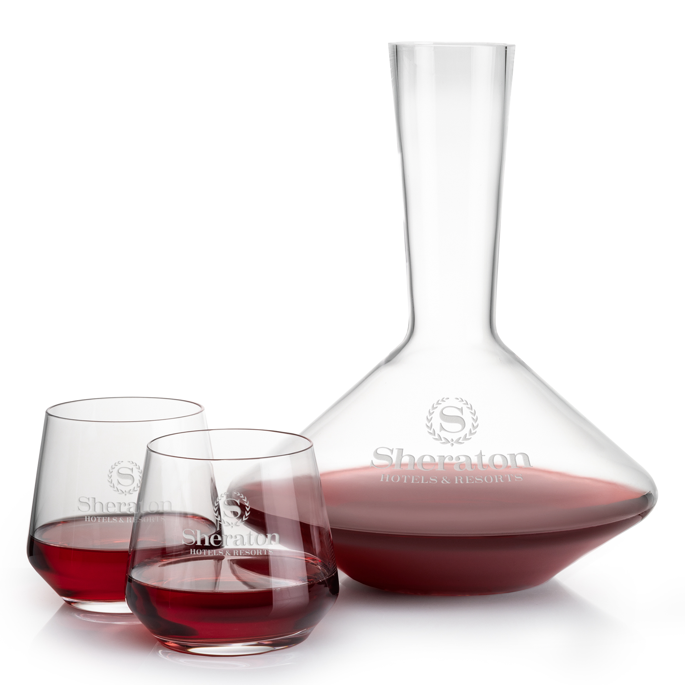 Tucson Stemless Set, Clear, Carafe & 2 Stemless Wine