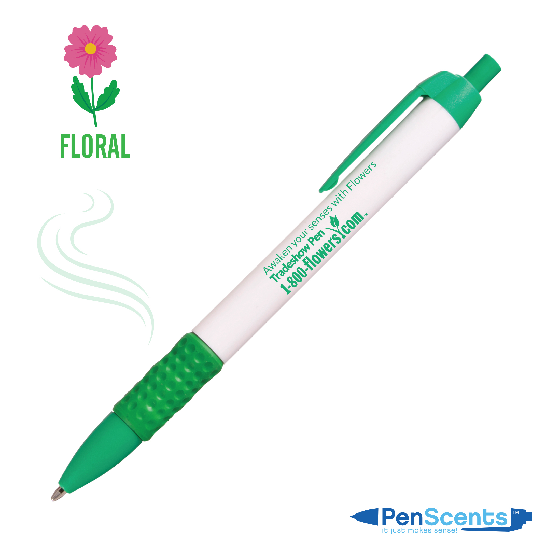 1 Color, 1 Location Imprint, Floral Scented Green