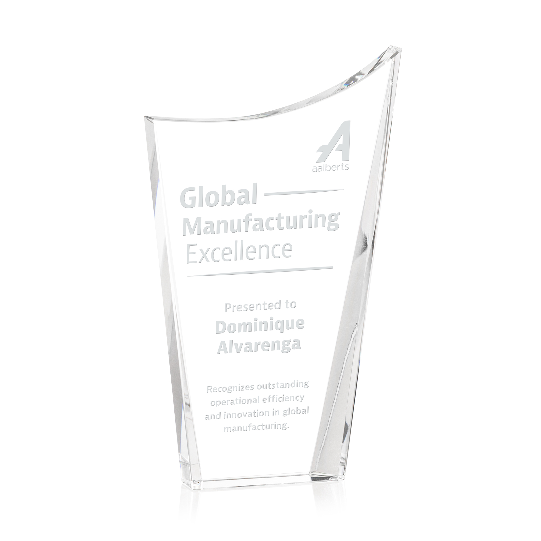 Deep Etch, No Base, Clear, 4.75" x 8" x 1.125"