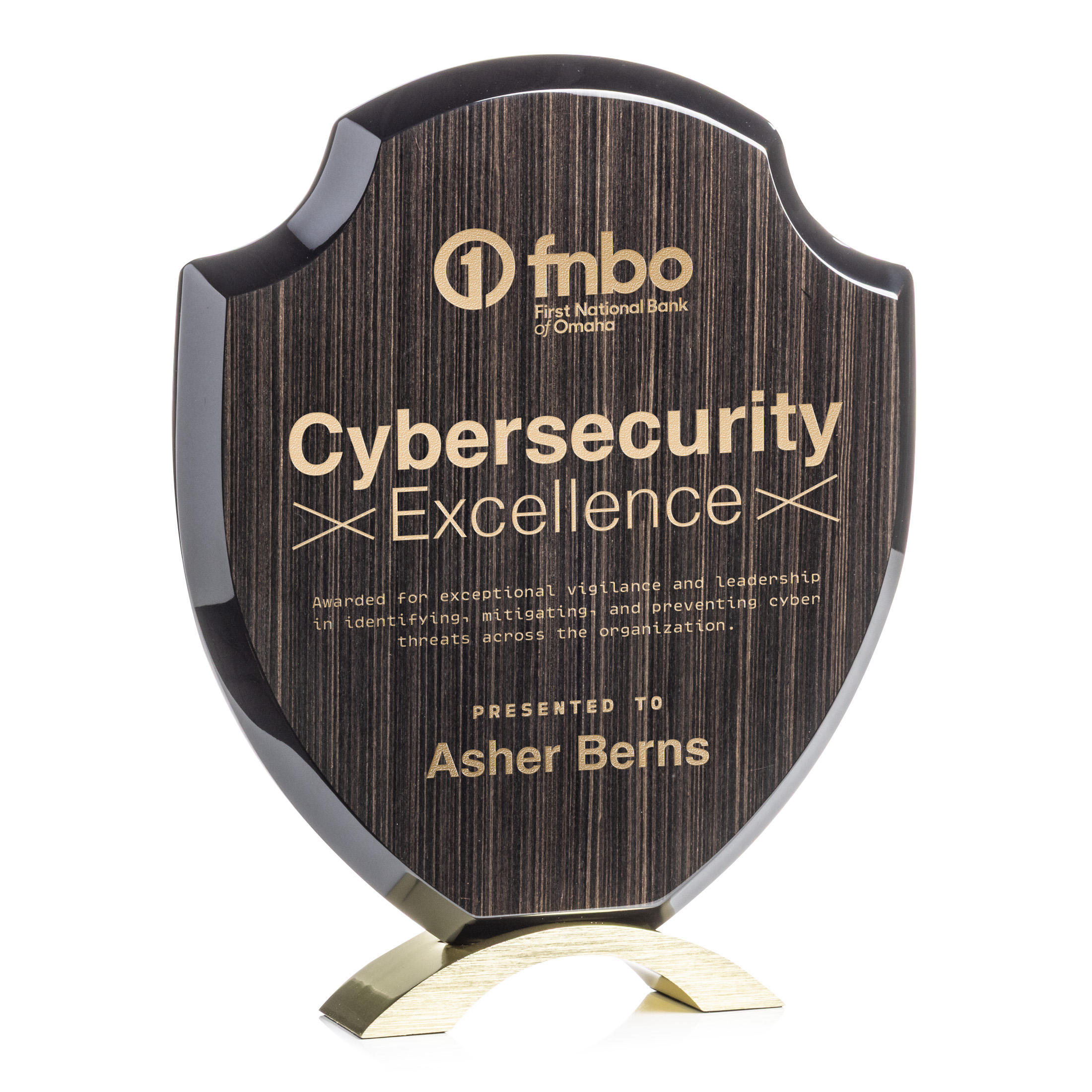 Laser Engraving & 1 Color, Gold, 8" x 9.75" x 1.5"