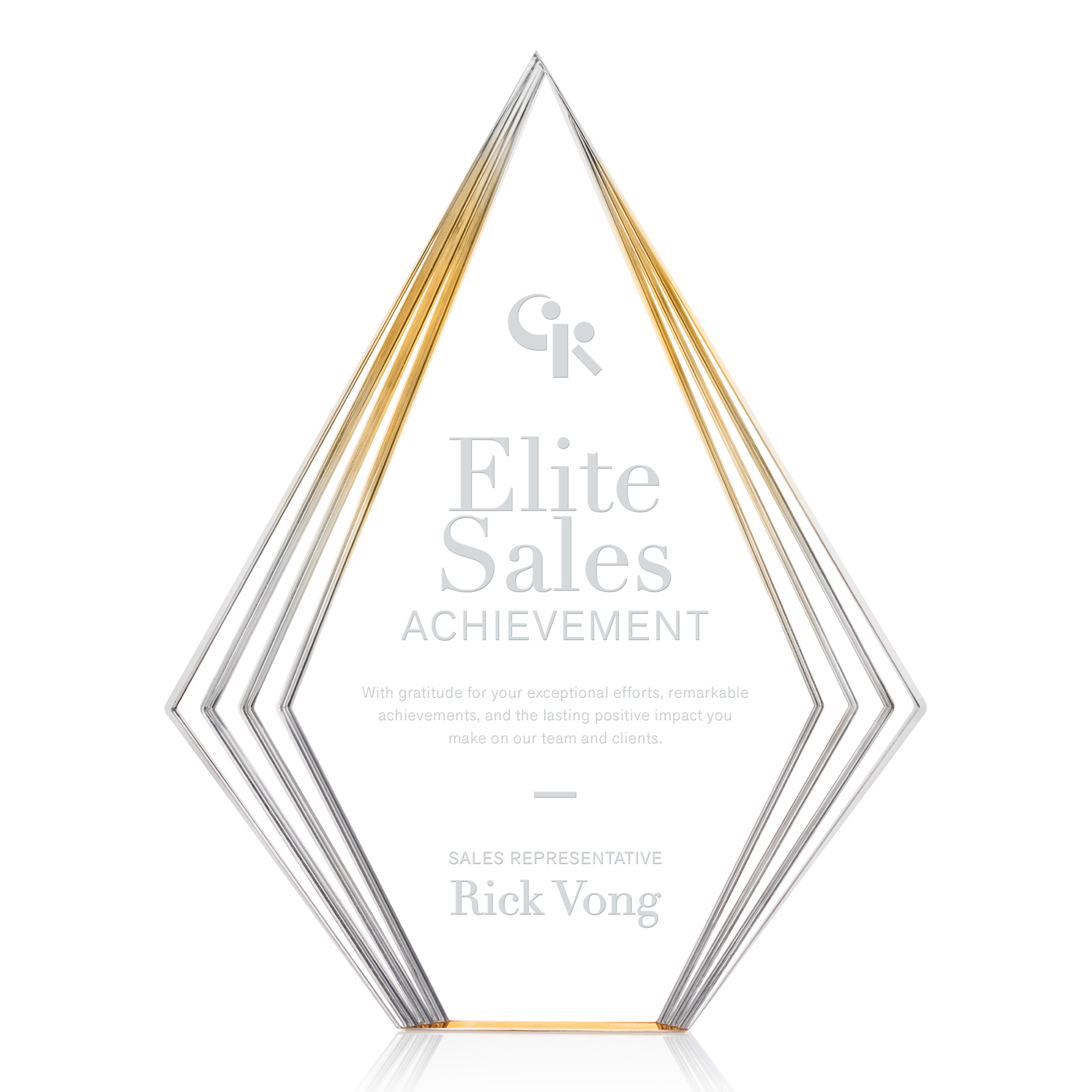 Laser Engraving, Gold, 8.5" x 11" x 1.125"