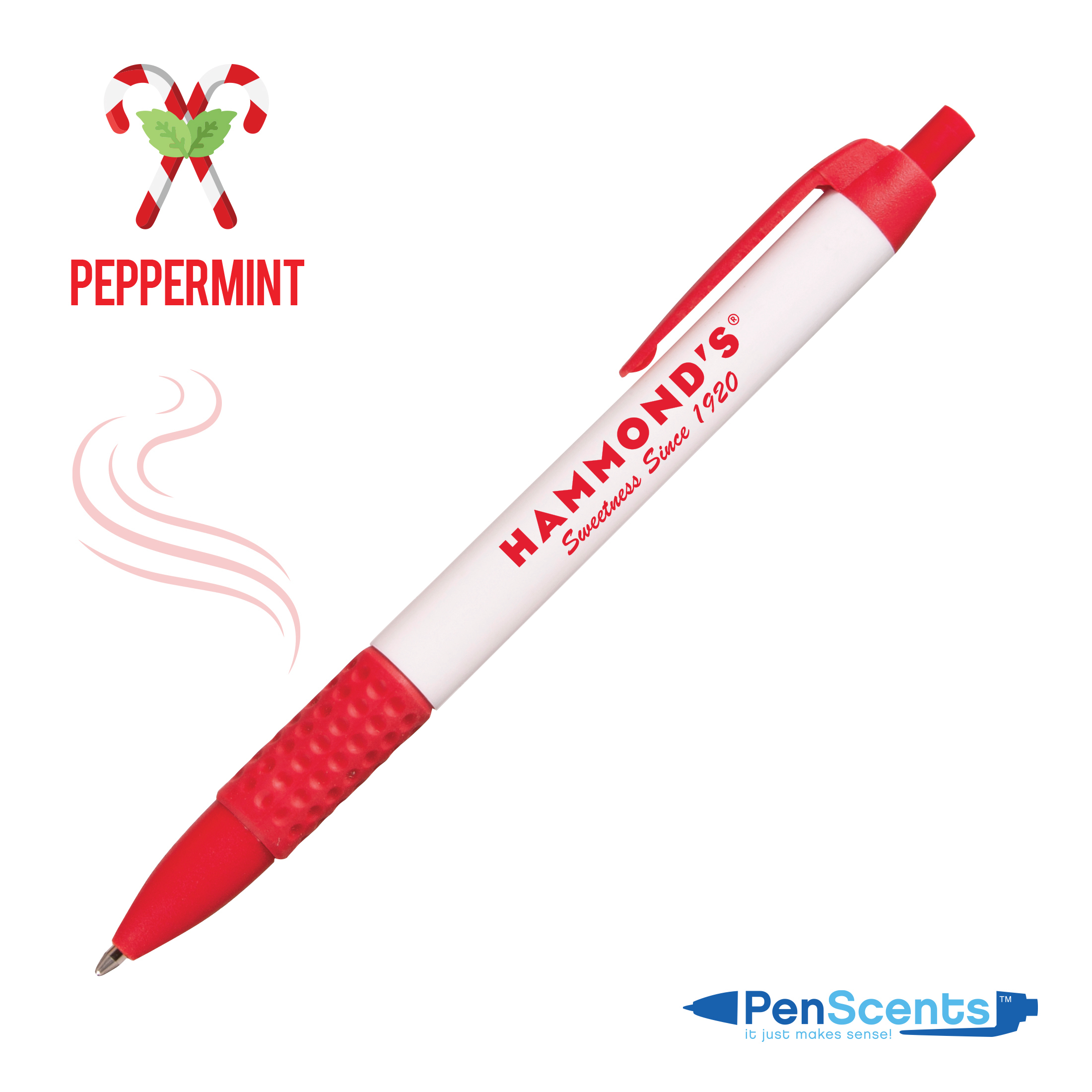 1 Color, 1 Location Imprint, Peppermint Scented Red