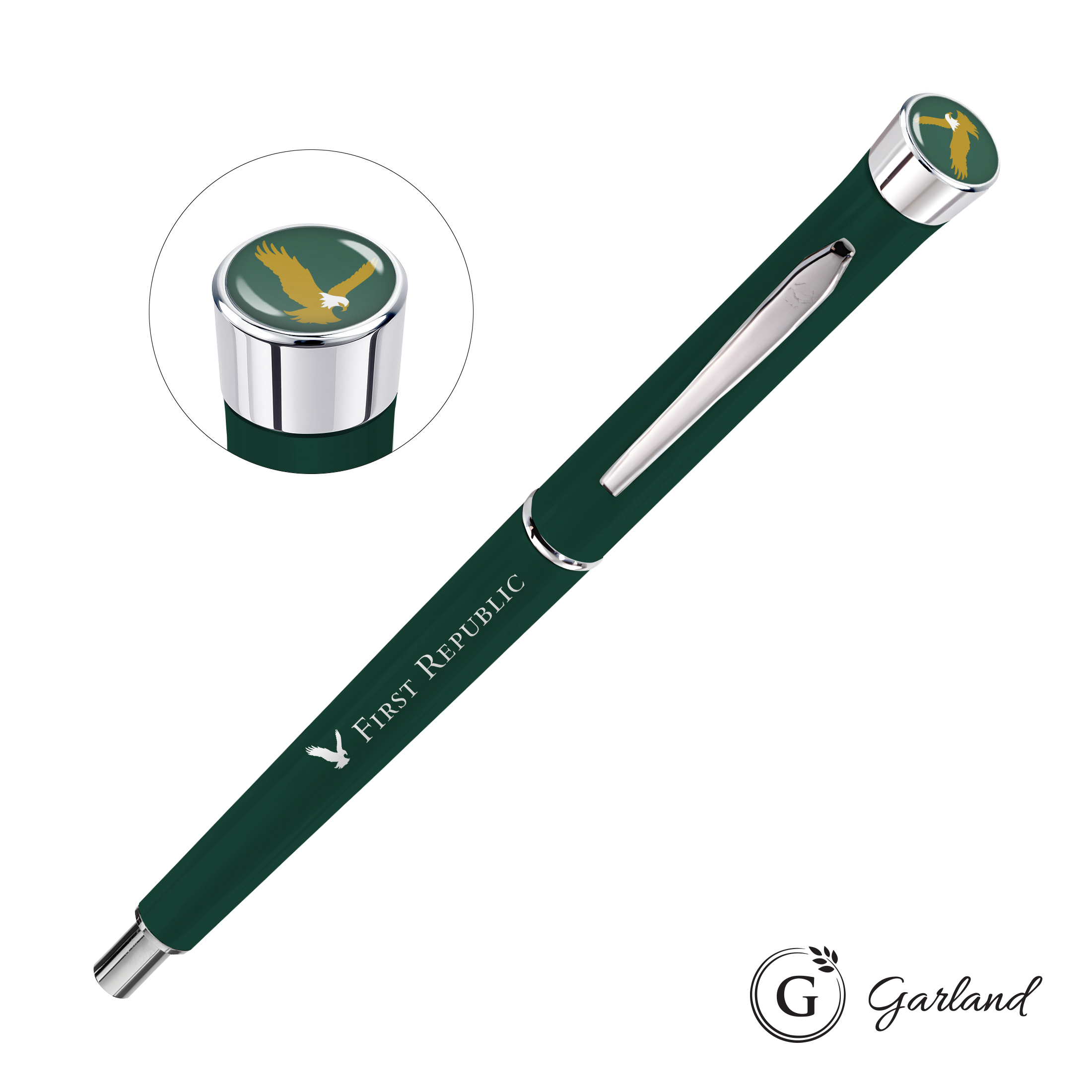 Custom, Mechanical Pencil, Chrome, Matte Green / Chrome