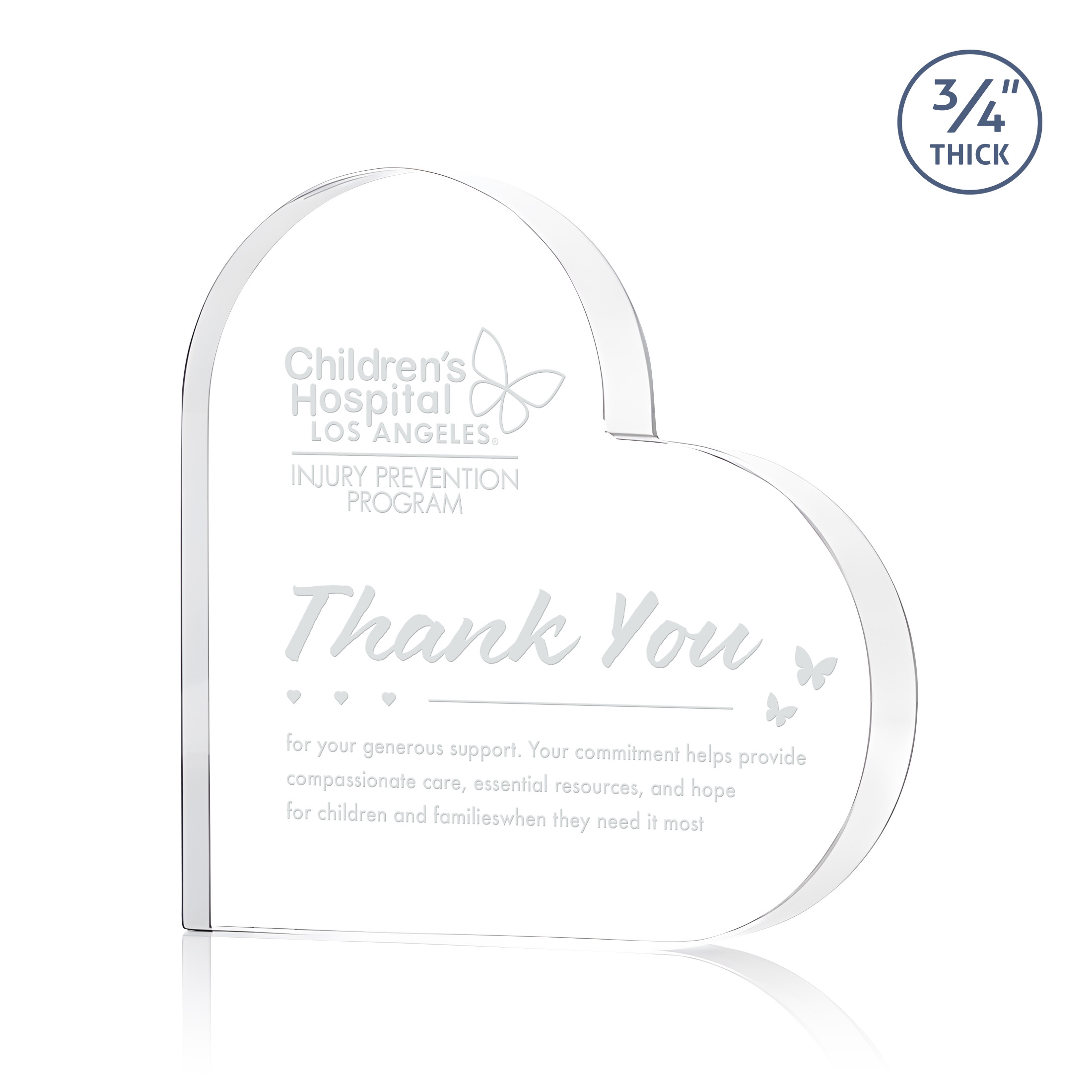 Deep Etch, Clear, 5" x 5" x 0.75"