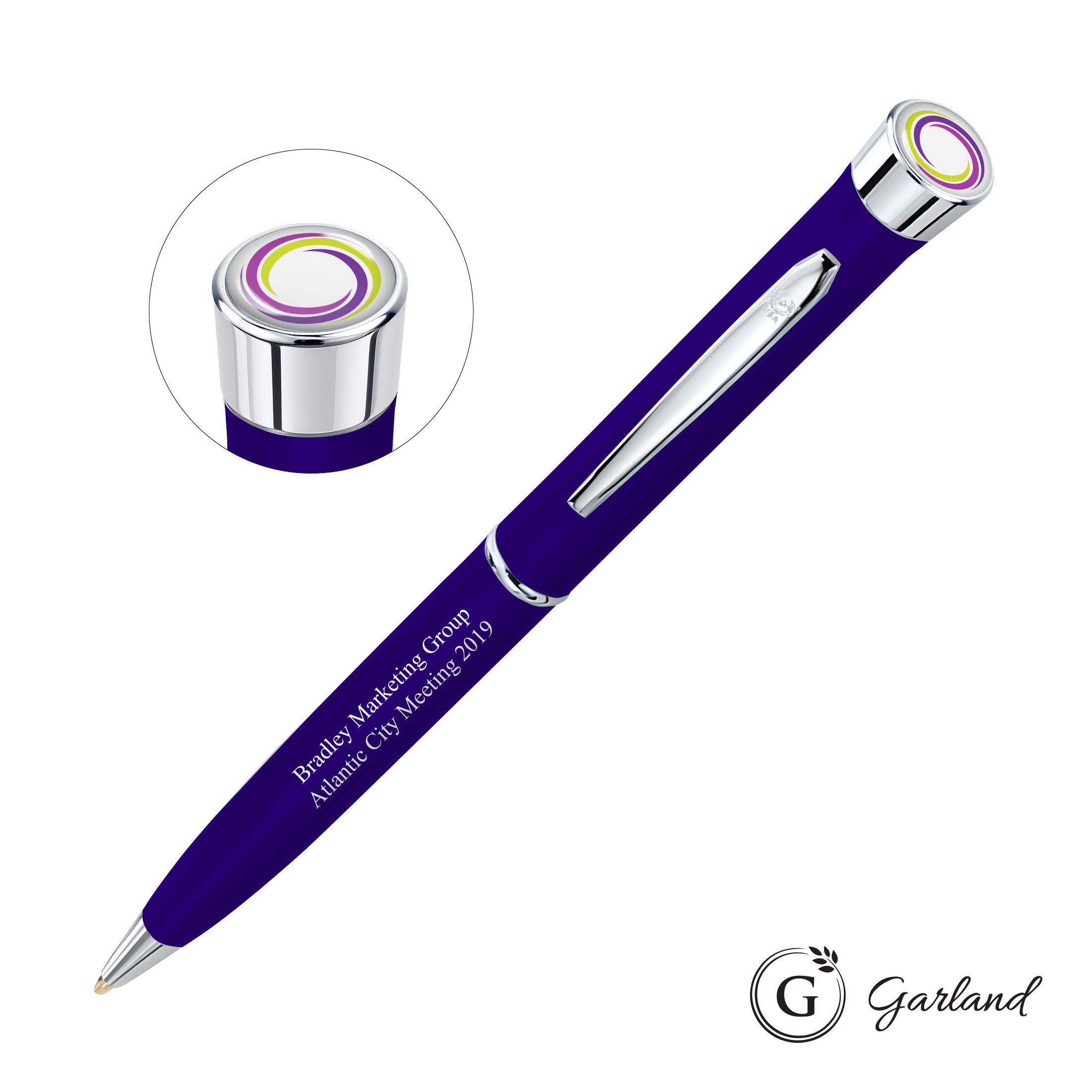 Custom, Ballpoint, Chrome, Matte Purple / Chrome