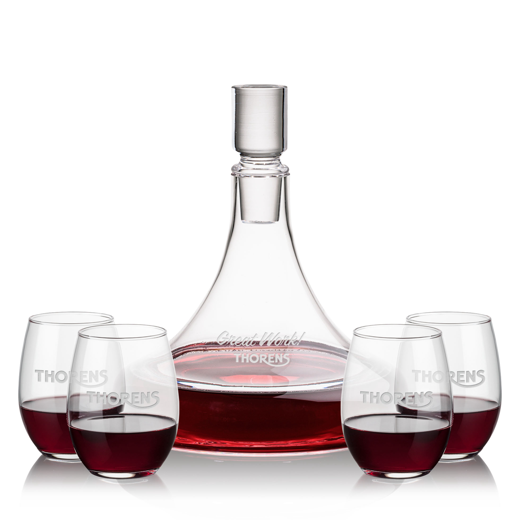 Decanter Stemless Set, Standford Set, Decanter & 4 Stemless