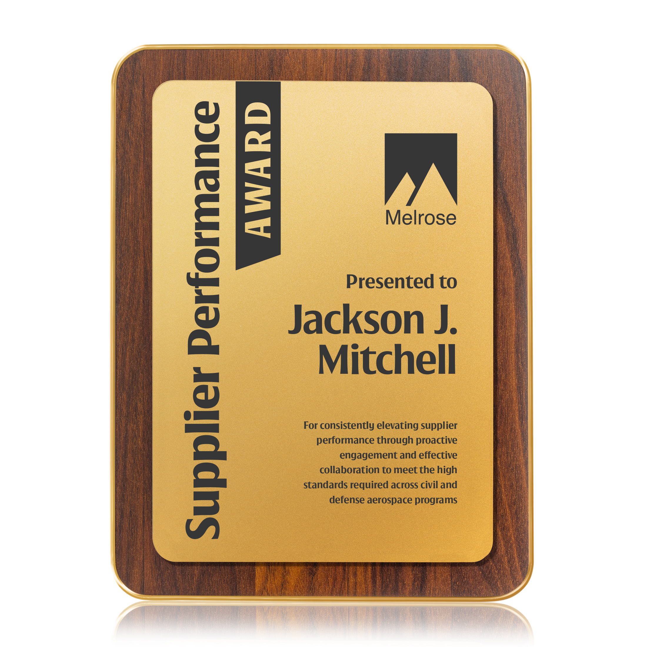 1 Color, 1 Location Imprint, Gold, 9" x 12"