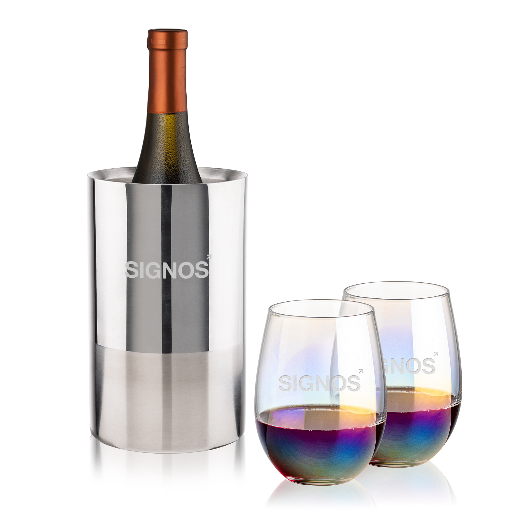 Wine Cooler Stemless Set, Miami Set, Set of 3